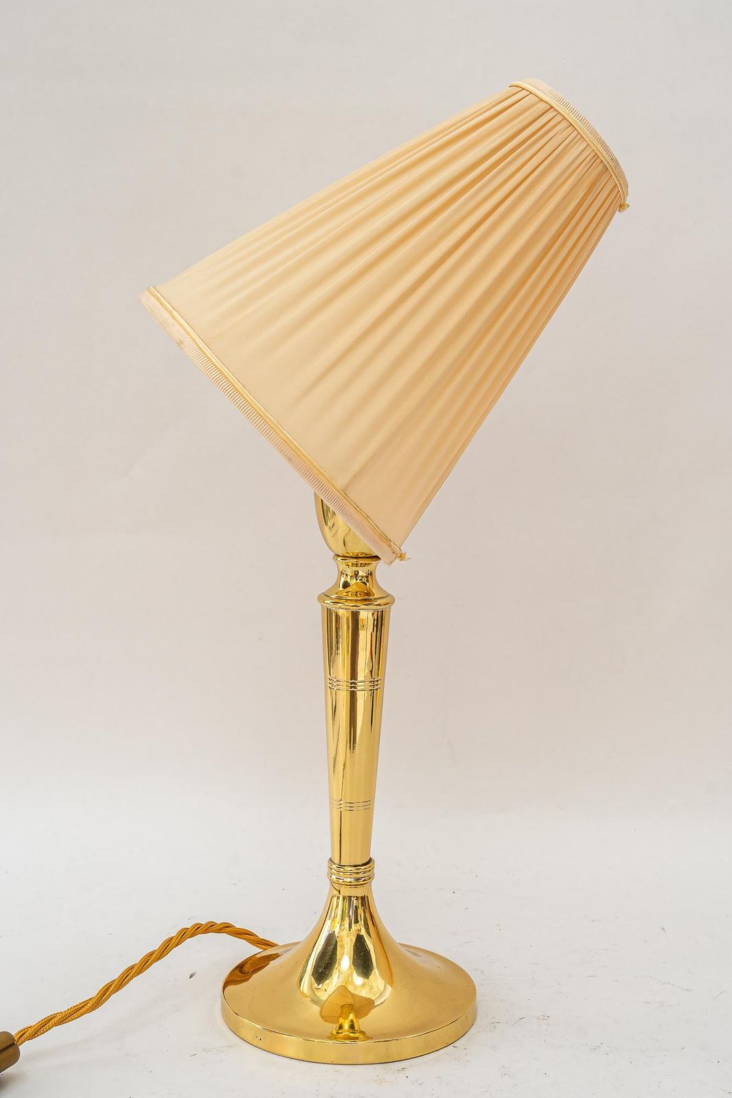 Art Deco Table Lamp With Fabric Shade Vienna Around 1920s photo vintage