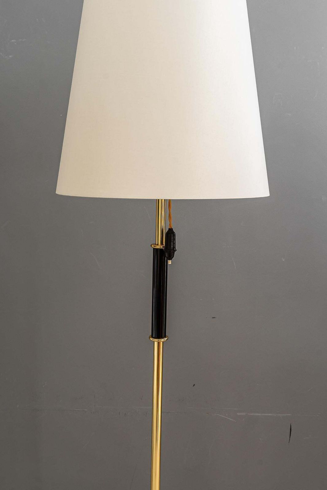 Rupert Nikoll Floor Lamp With Fabric Shade Vienna Around 1950s photo for sale
