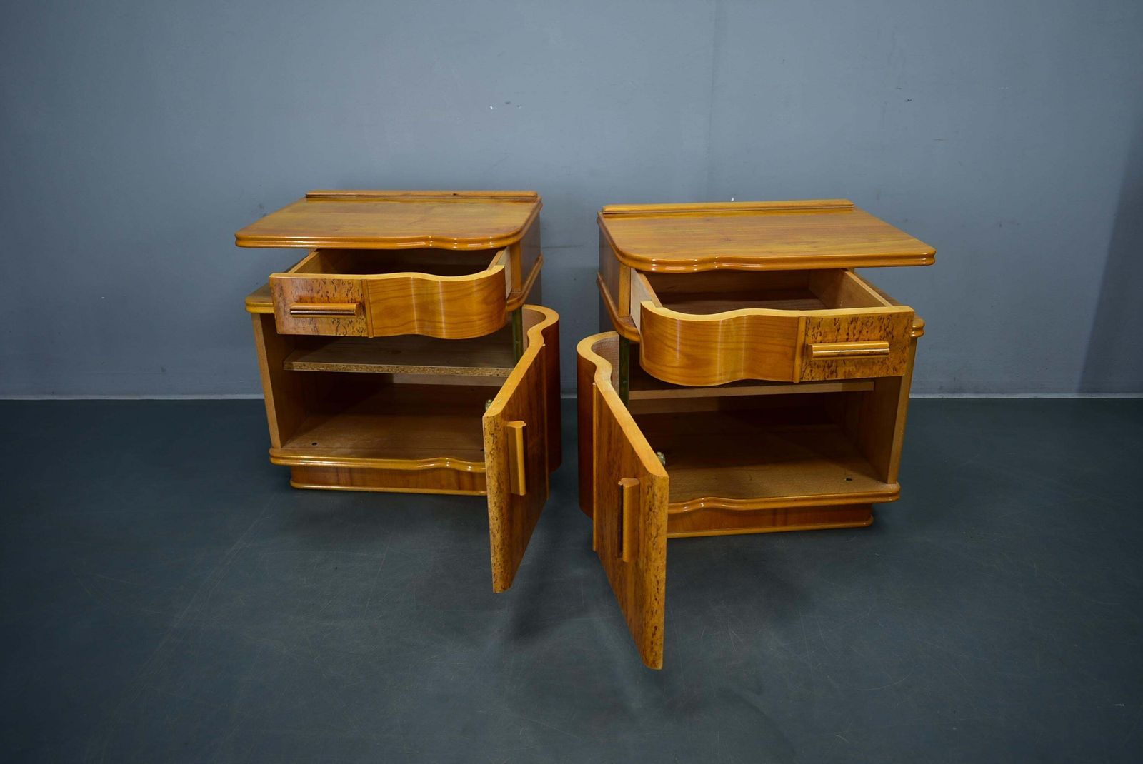 1939s Pair Of Art Deco Bedside Tables, Czechoslovakia photo buy