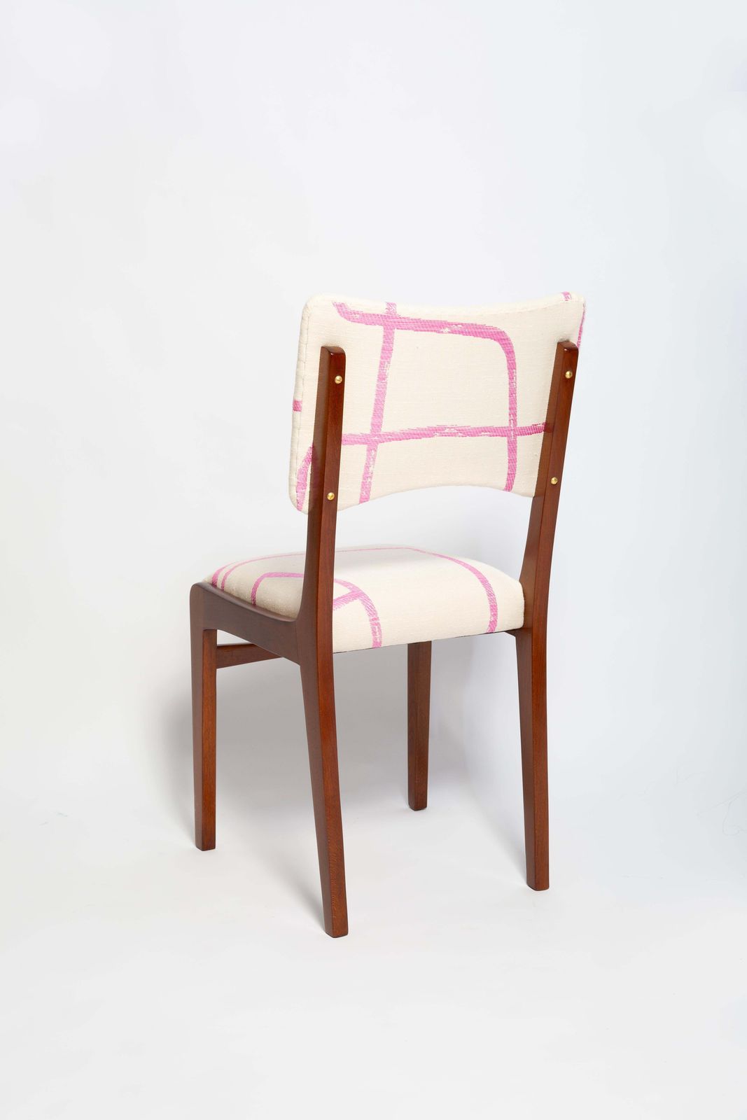 photo vintage Eight Mid Century Chairs, Promenade Kafkaïenne Jacquard, By Halas, Poland, 1960s