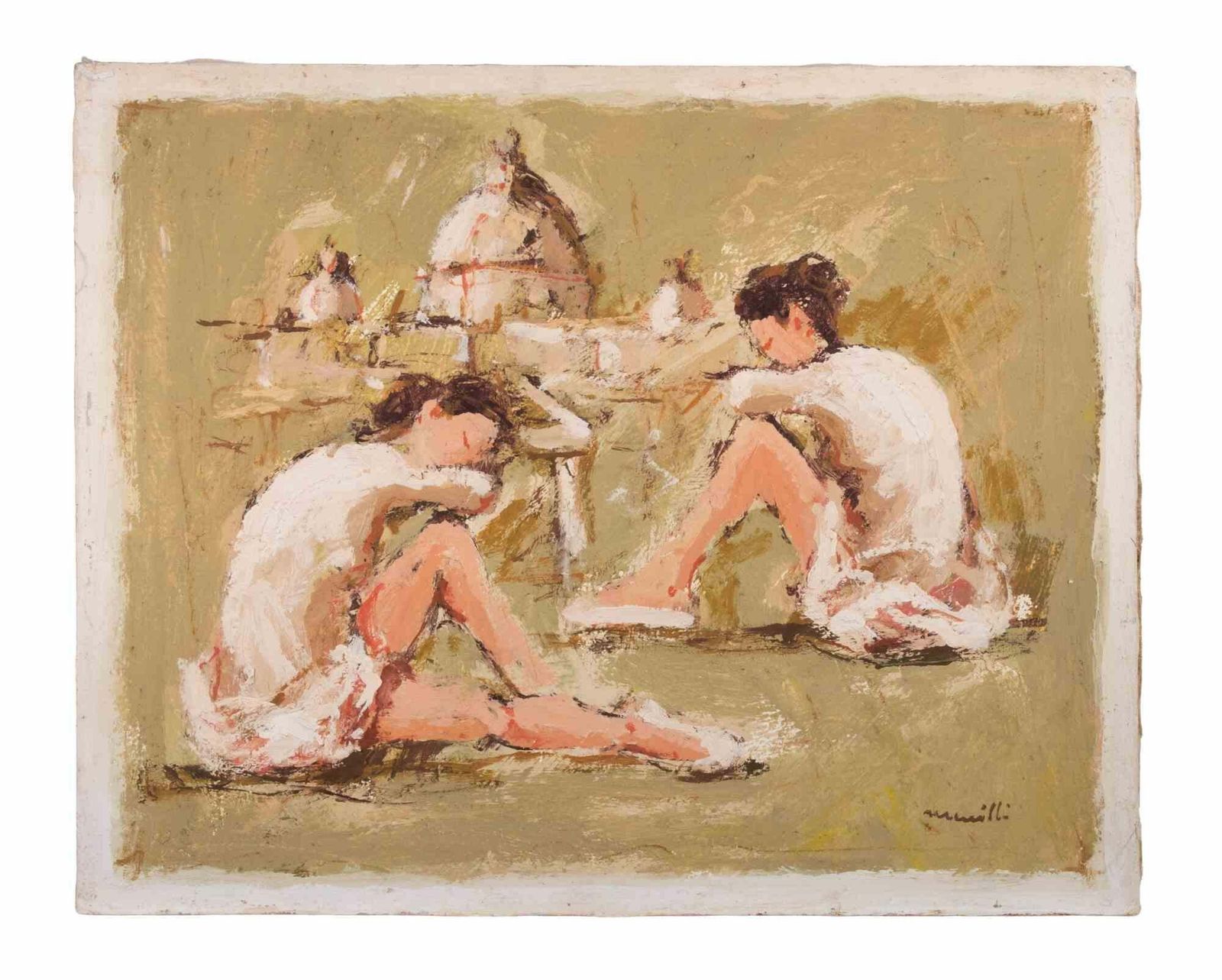 Franco Marzilliballerinas  With Saint Peter (Rome) On The Background By Franco Marzilli   1970s1970s