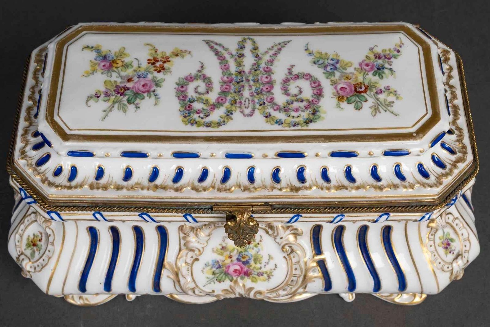 Sèvres Porcelain Casket, Napoleon III Period, 19th Century. photo for sale