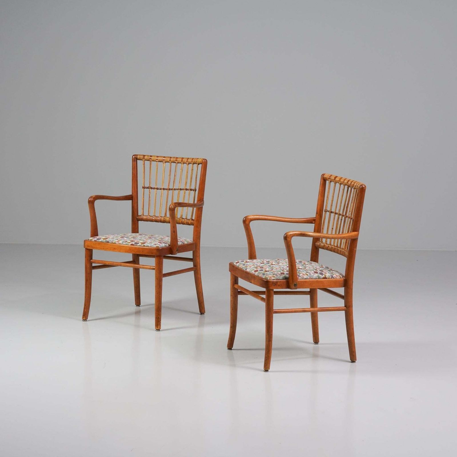 photo furniture Pair Of Armchairs In Style Of Josef Franck, Finland, 1940s