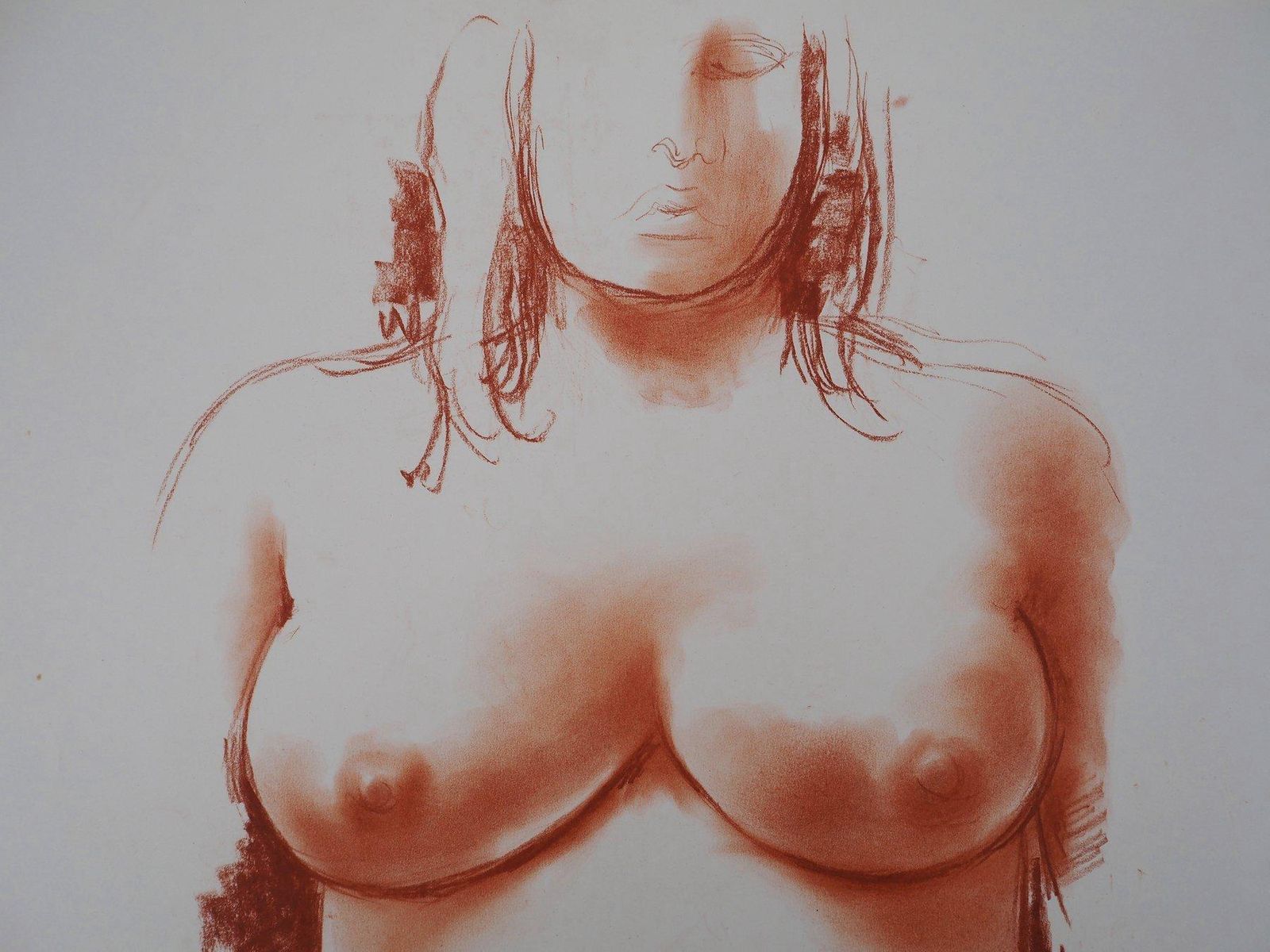 Antoniucci Voltimaternity: Pregnant Woman   Original Handsigned Drawing In Sanguine photo 1585.0