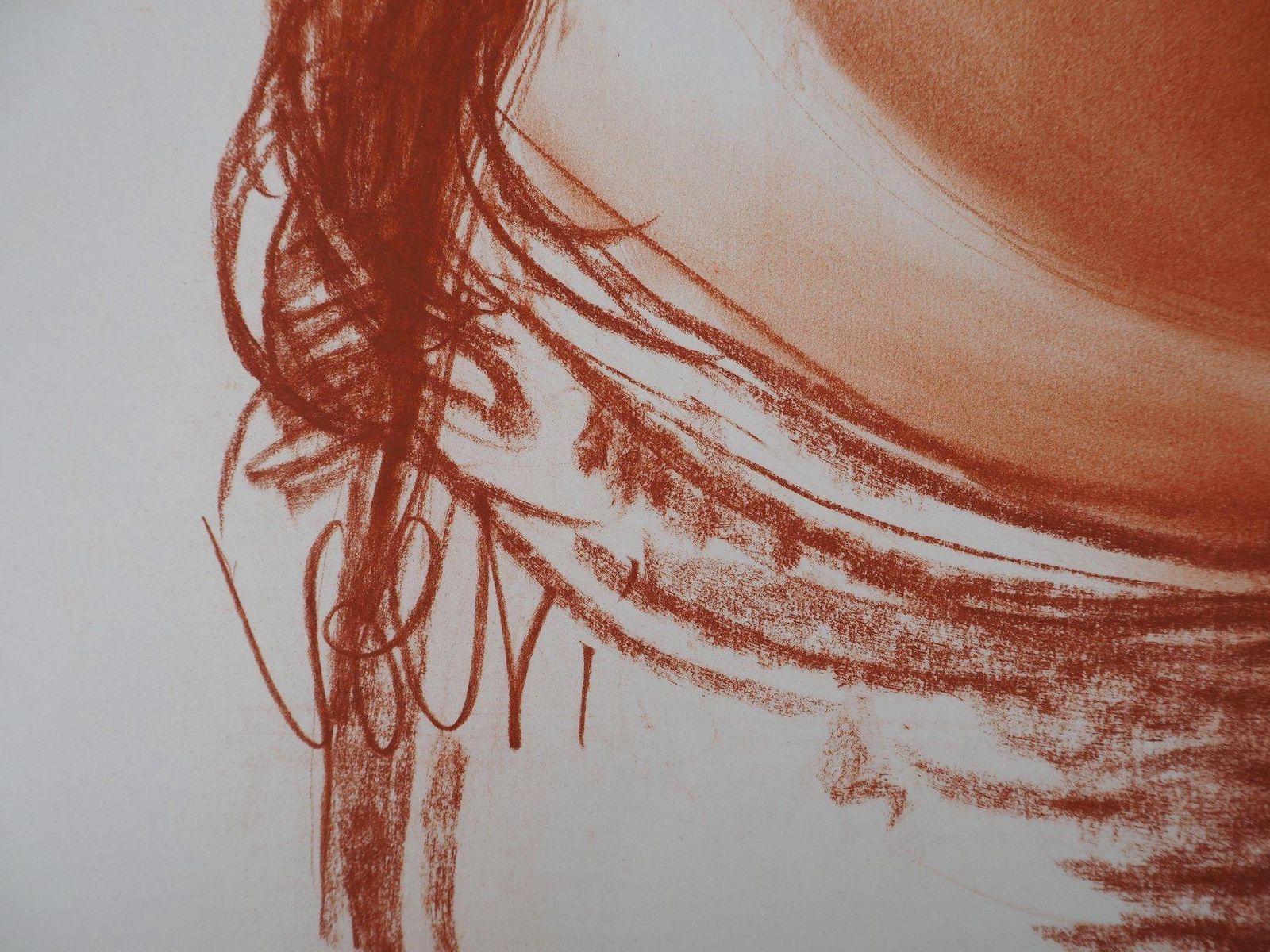 Antoniucci Voltimaternity: Pregnant Woman   Original Handsigned Drawing In Sanguine photo buy