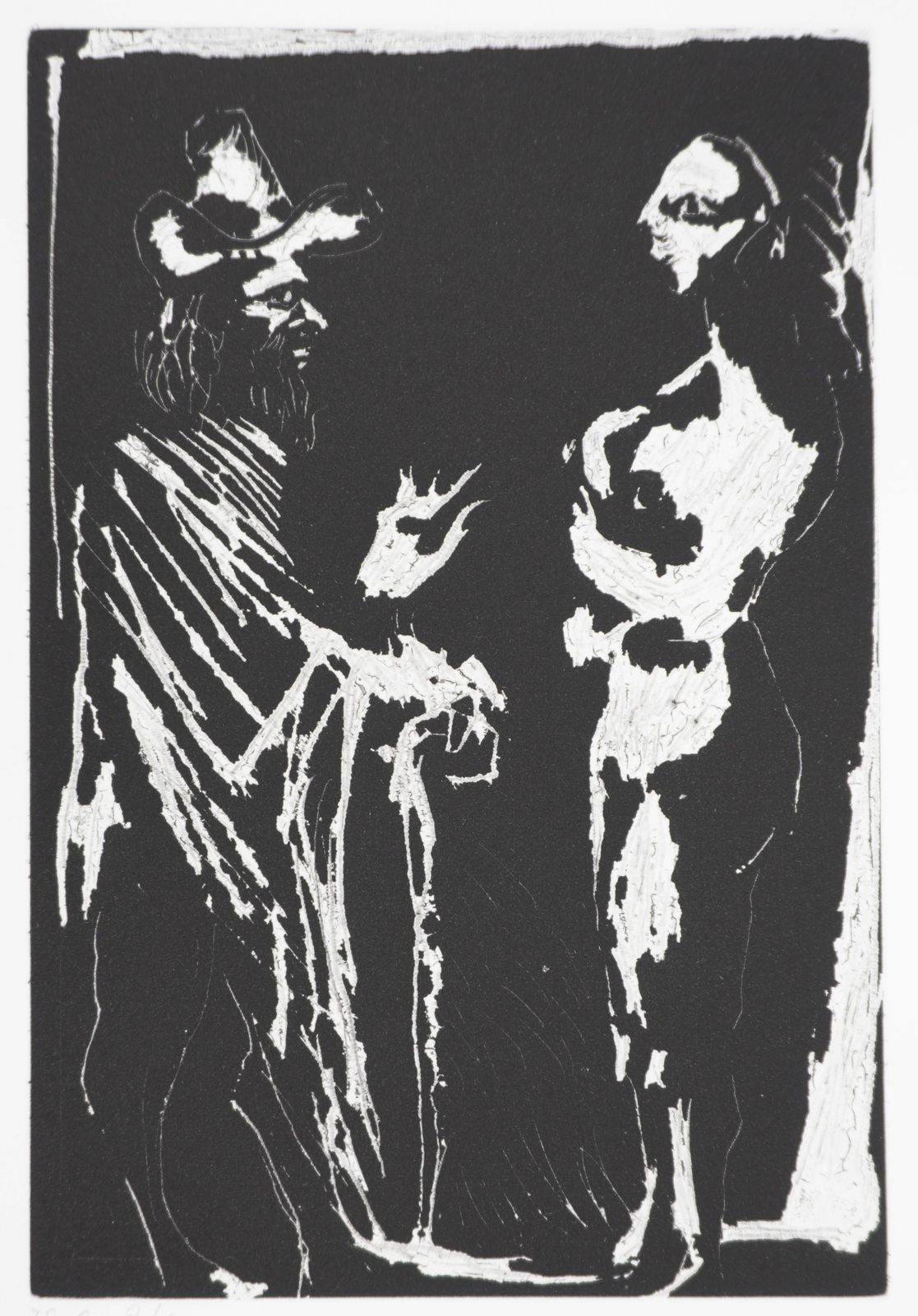 Pablo Picassothe 156, Man Talking With A Girl   Original Etching, Signed (Baer #1961b)1978 photo Art