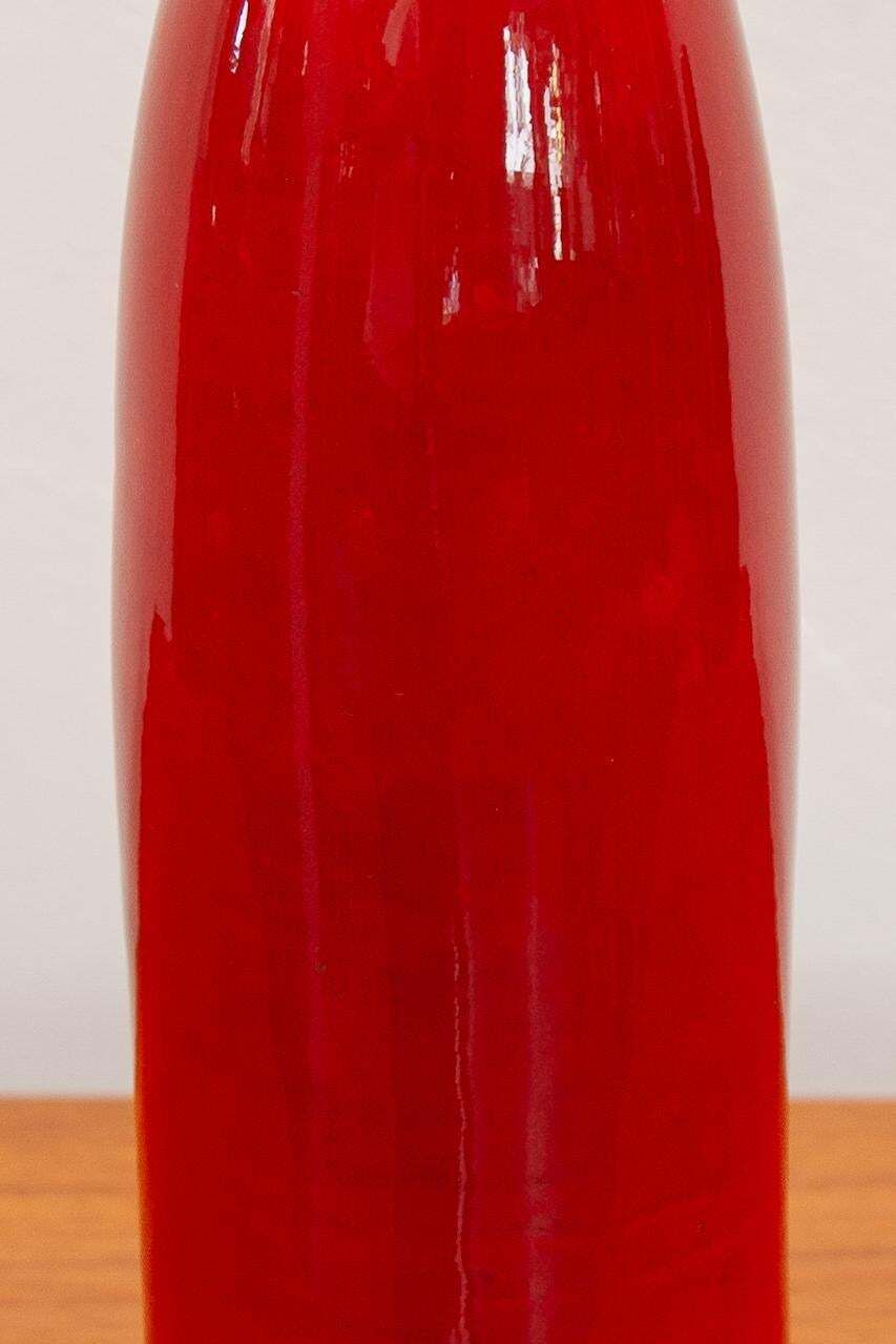 Red Glazed Ceramic Vase Designed By Amphora, Belgium photo buy