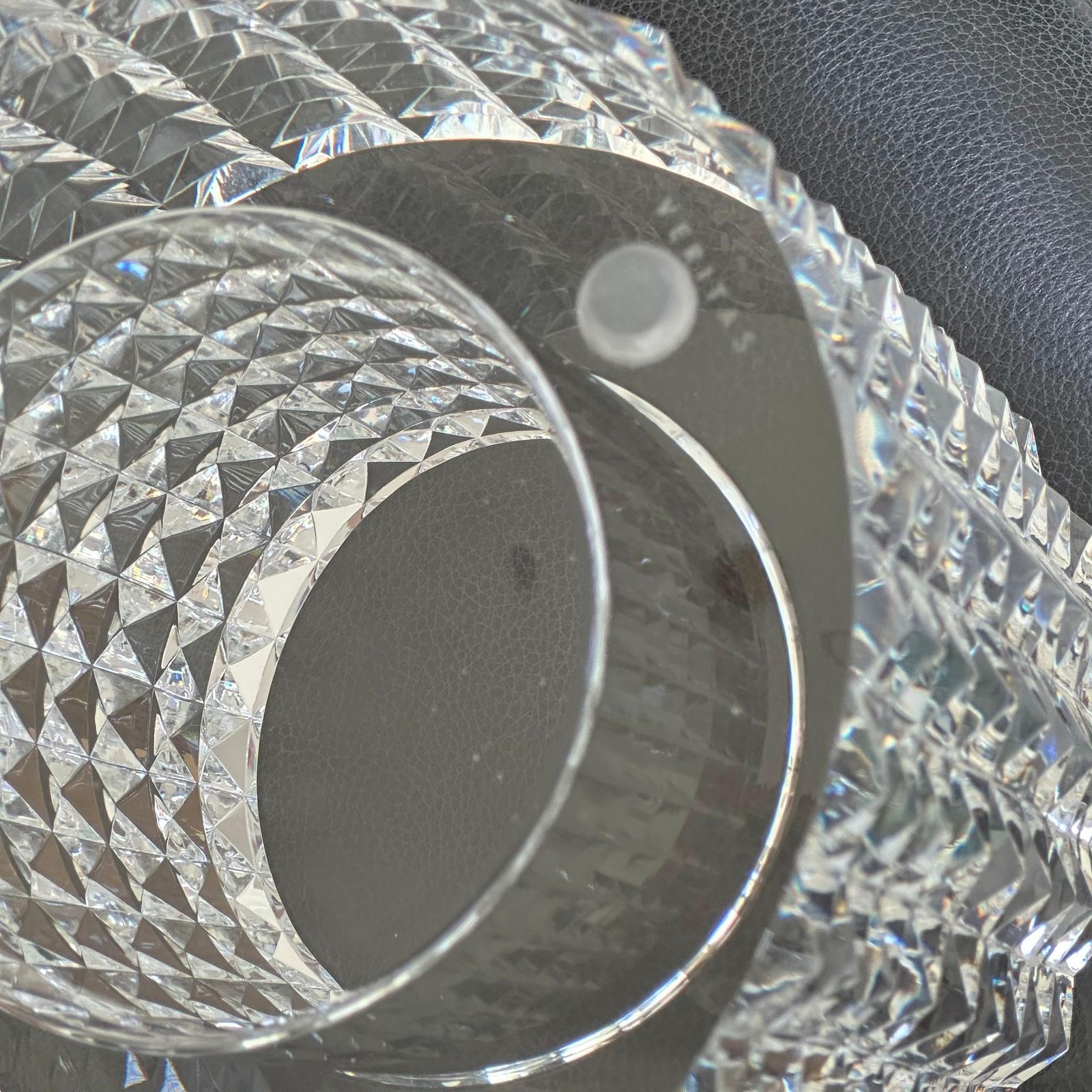Contemporary Faceted Optical Glass Vase By Veritas, Texas Us, 2016 photo for sale