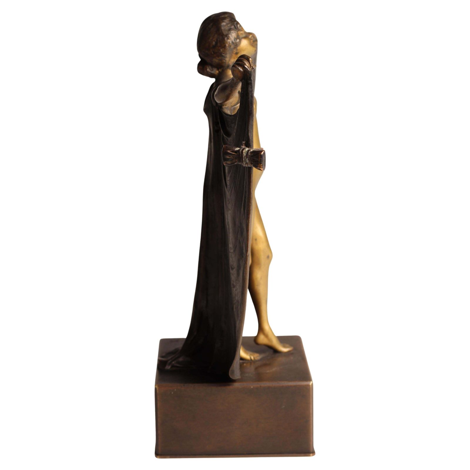 photo furniture Art Deco Carl Kauba Automaton Bronze Nude With Mechanical Cape 1920’s Austria