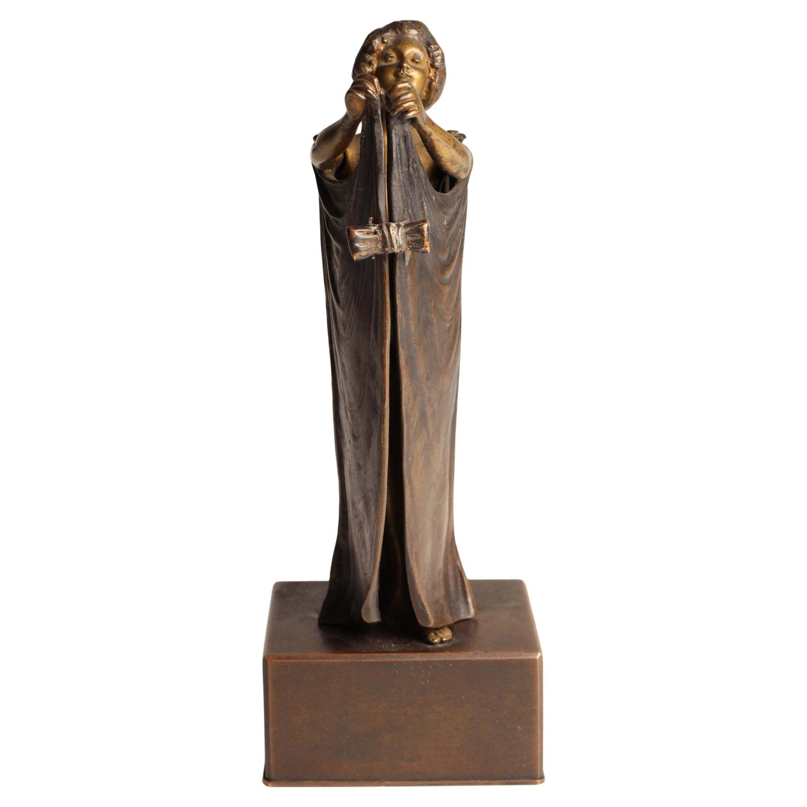 photo buy Art Deco Carl Kauba Automaton Bronze Nude With Mechanical Cape 1920’s Austria