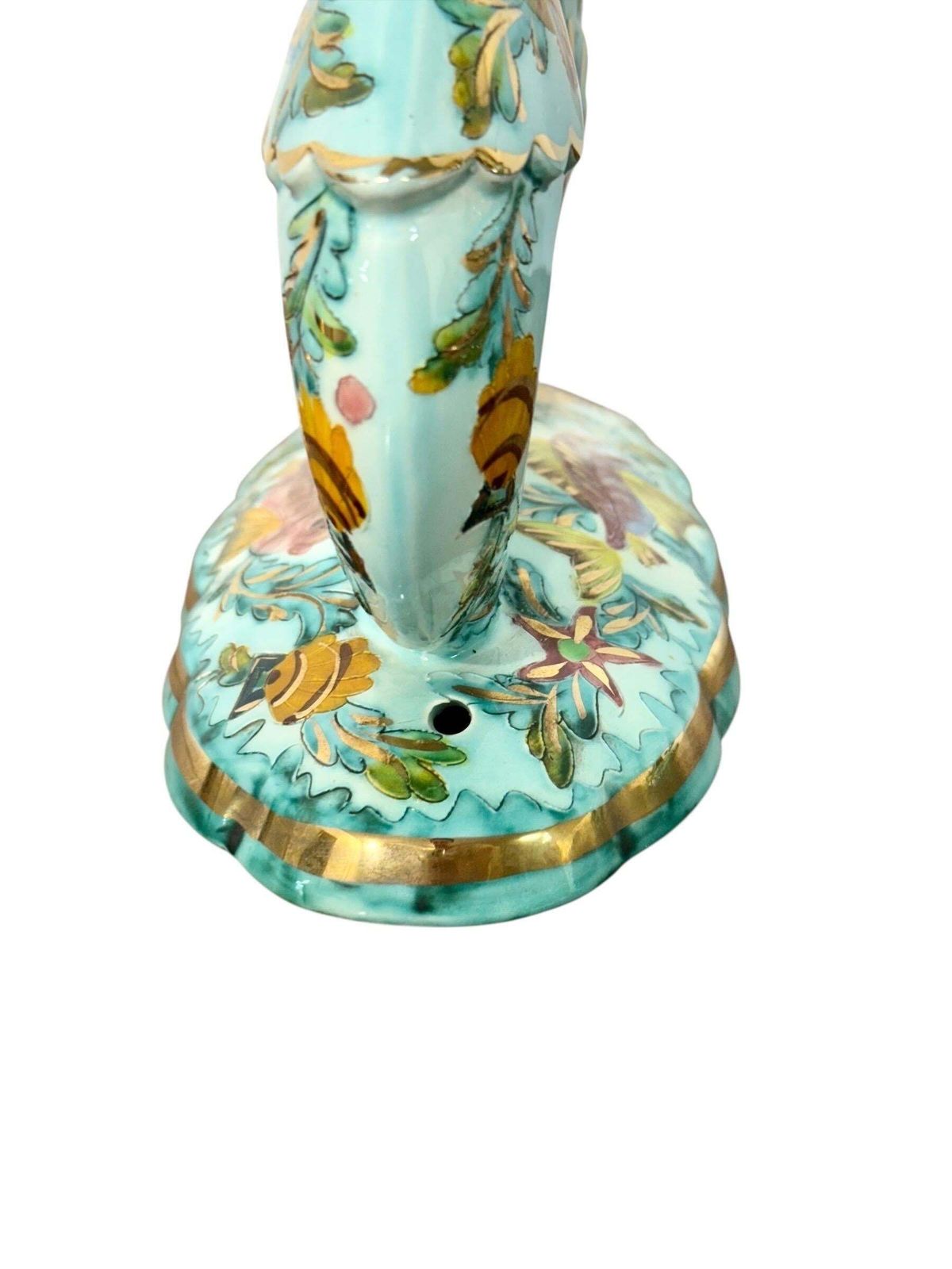 Rare Signed Monaco Majolica Double Candlesticks With Marine Décor photo 2263.0