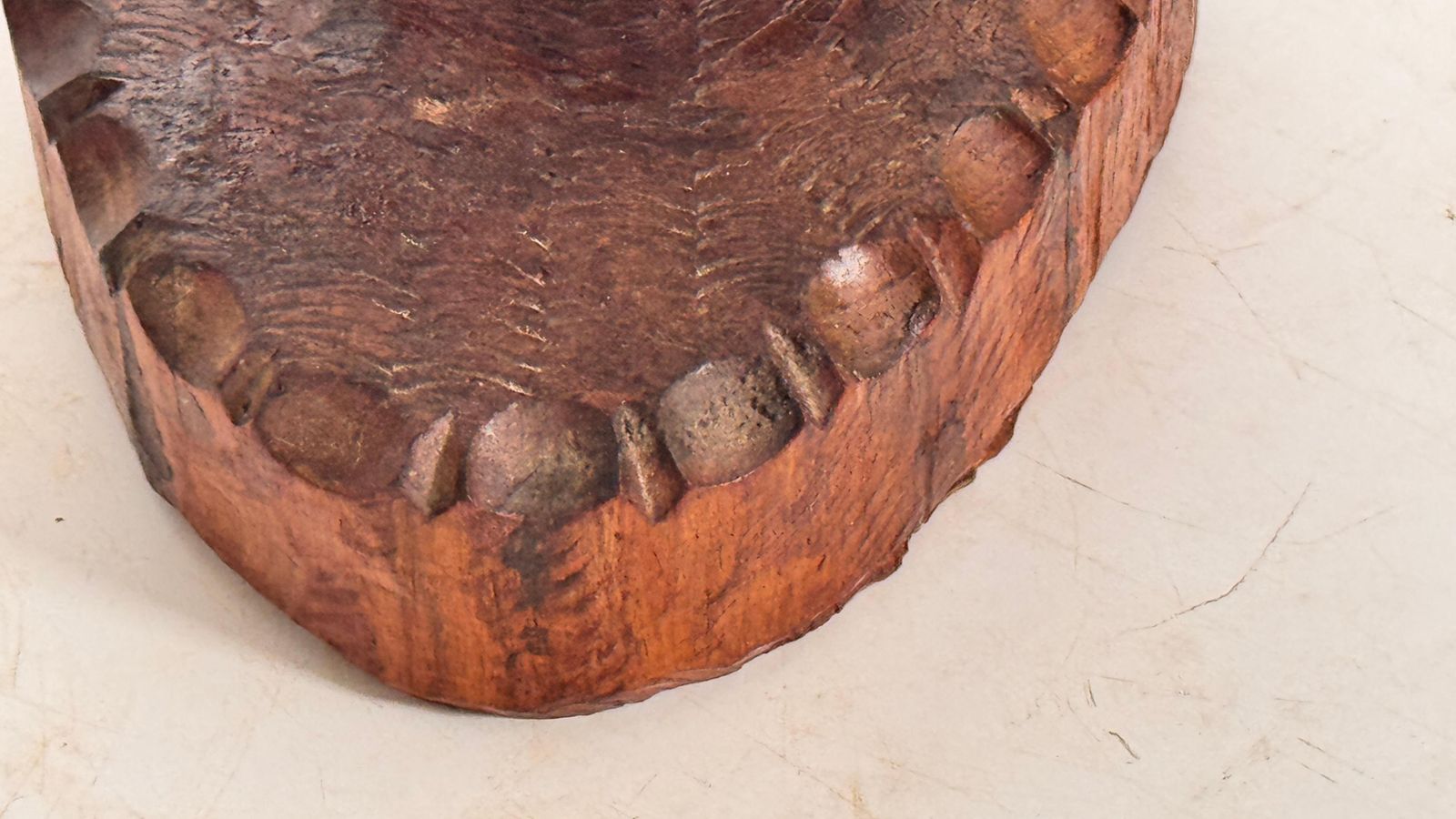 444.0 Hand Carved African Head Sculpture In Patinated Wood – Mid Century Decoration photo
