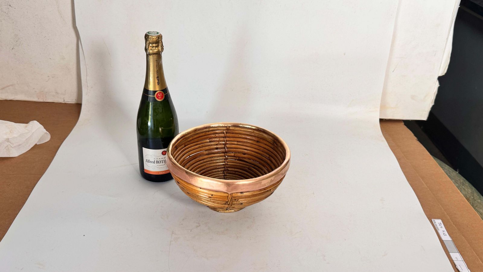 1970s French Wicker And Brass Fruit Basket – French Riviera Style photo furniture