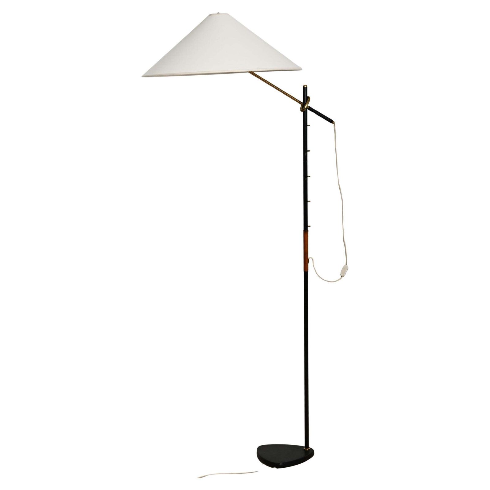 Kalmar Floor Lamp 'Pelican' Mod. 2097, Height Adjustable, Brass Black Iron, 1960 photo furniture