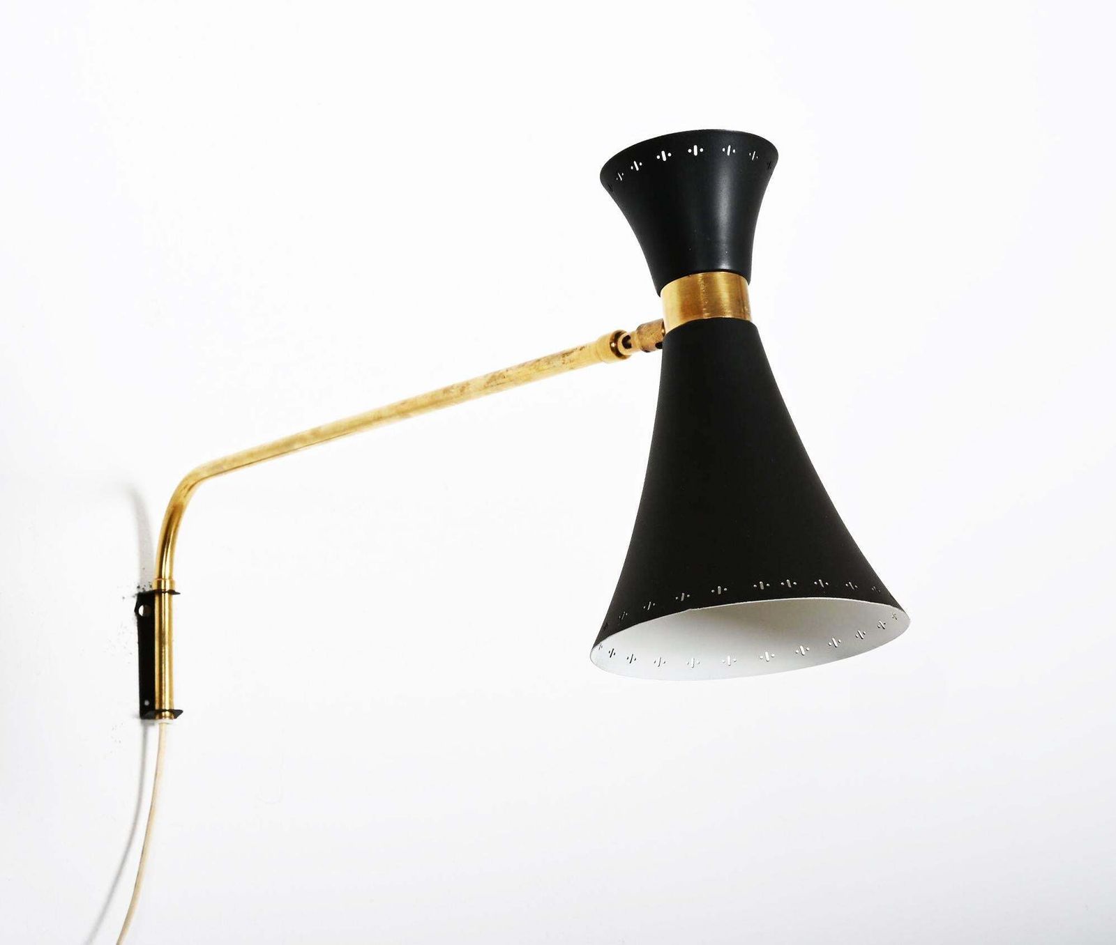Brass Swivel Mounted Wall Lamp By Ewa photo vintage