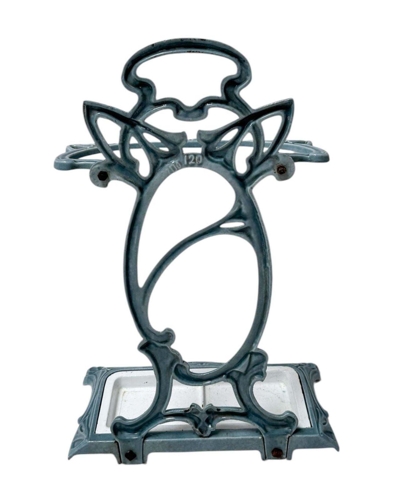 Art Nouveau Enameled Iron Umbrella Stand, 1900s photo buy