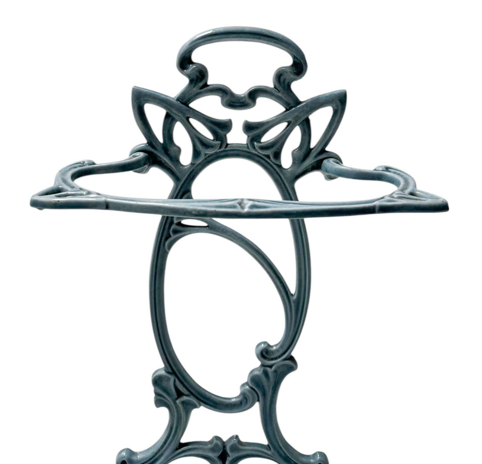 photo for sale Art Nouveau Enameled Iron Umbrella Stand, 1900s