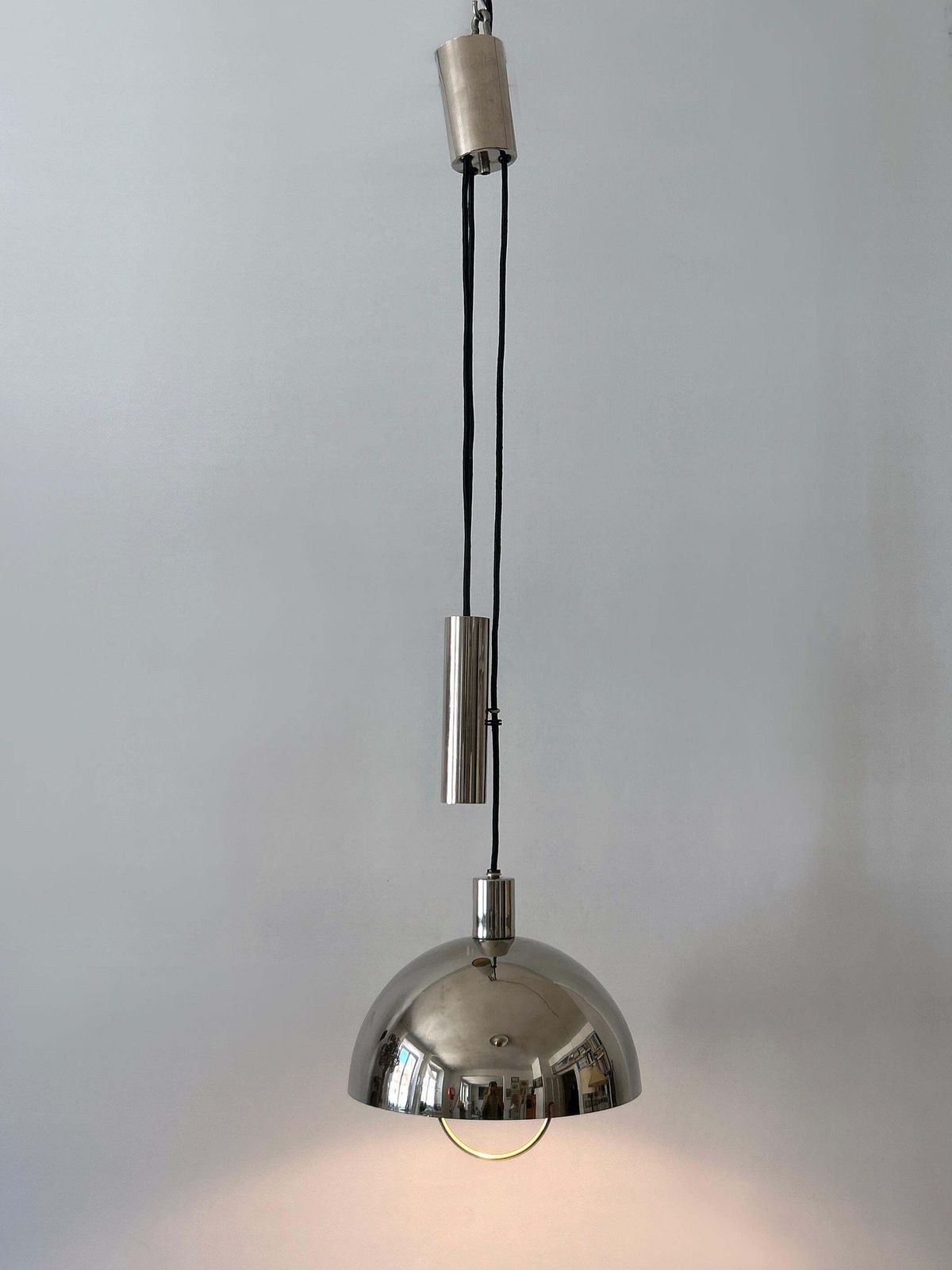 Early Tecnolumen Pulley Pendant Lamp Bauhaus Hmb 25/300 By Marianne Brandt 1980s photo furniture