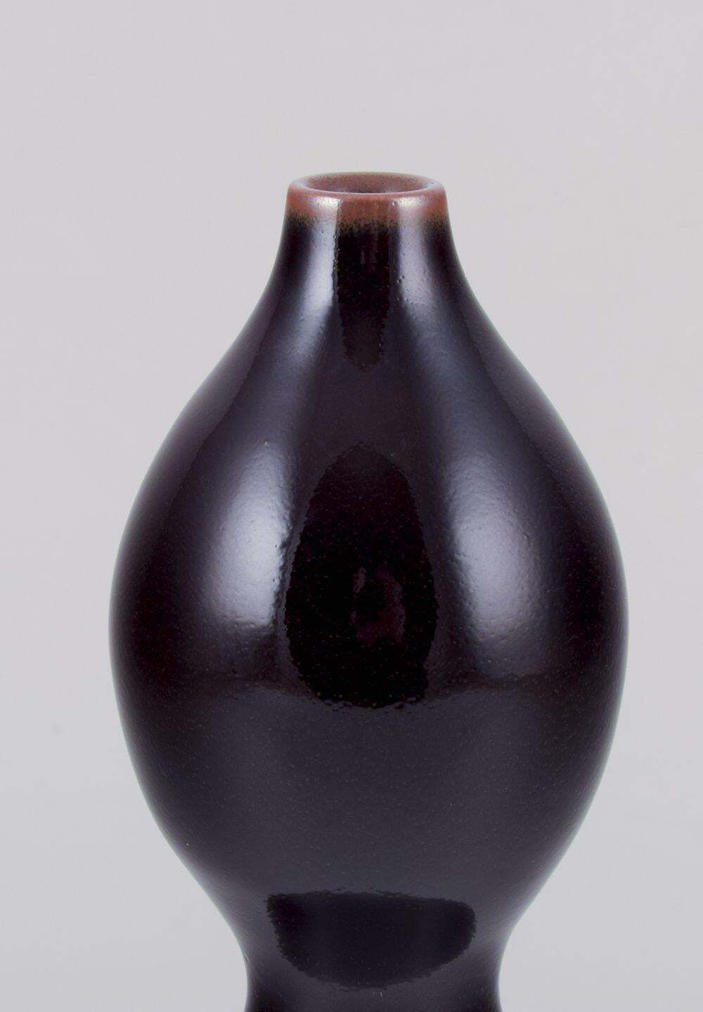 Nils Thorsson For Royal Copenhagen. Unique Stoneware Vase, Double Gourd Shaped. photo furniture
