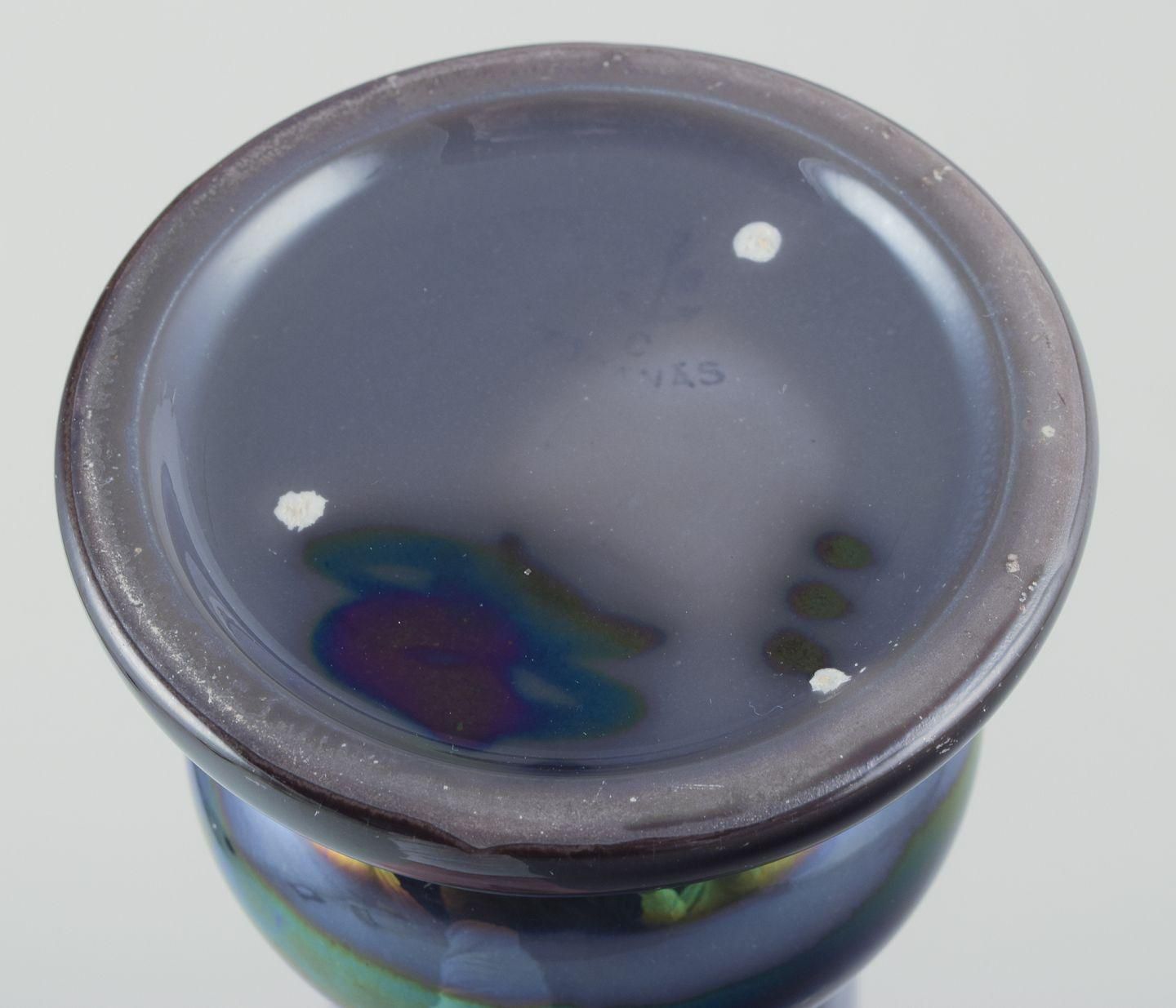 Edgar Böckman For Höganäs. Large Ceramic Vase With Floral Motif photo vinterior