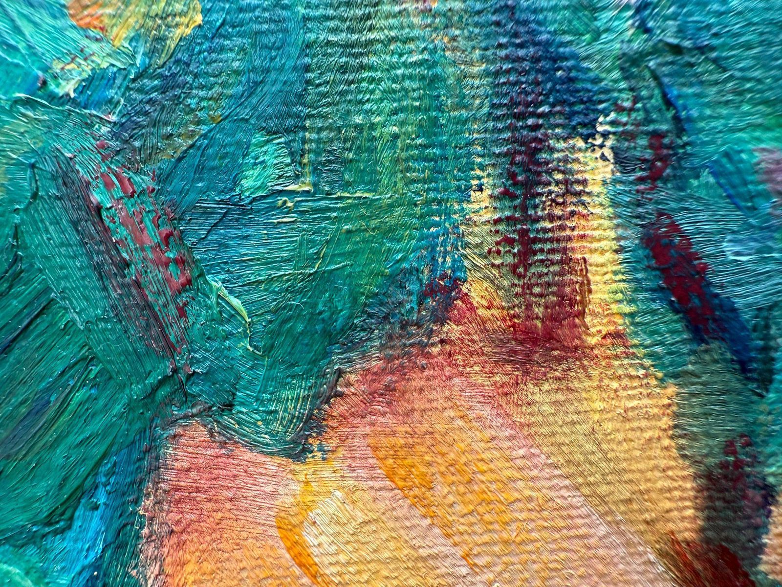 photo for sale Bernadette Van Baarsen Green & Yellow Provençal Landscape In Oil On Canvas. 'Range De Rolle'.2023