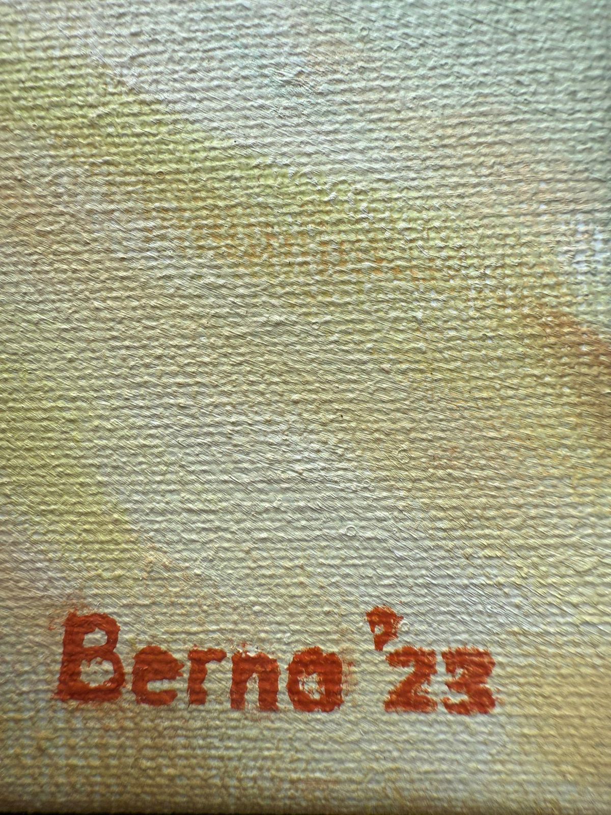 Art Bernadette Van Baarsen Green & Yellow Provençal Landscape In Oil On Canvas. 'Range De Rolle'.2023 photo