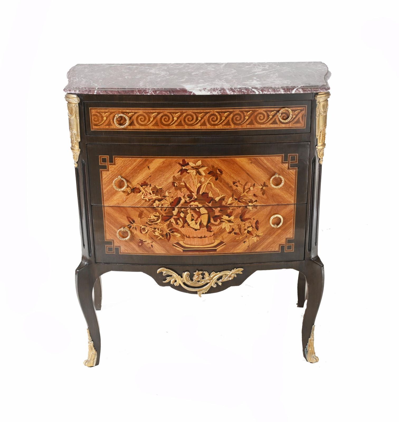 French Commode Louis XVI Chest Drawers Inlaid