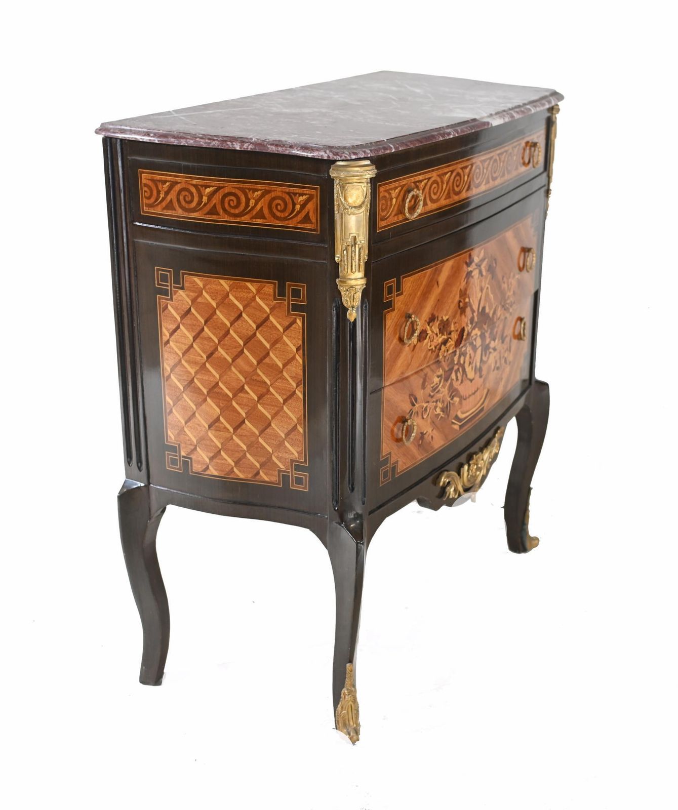 French Commode Louis XVI Chest Drawers Inlaid photo Furniture