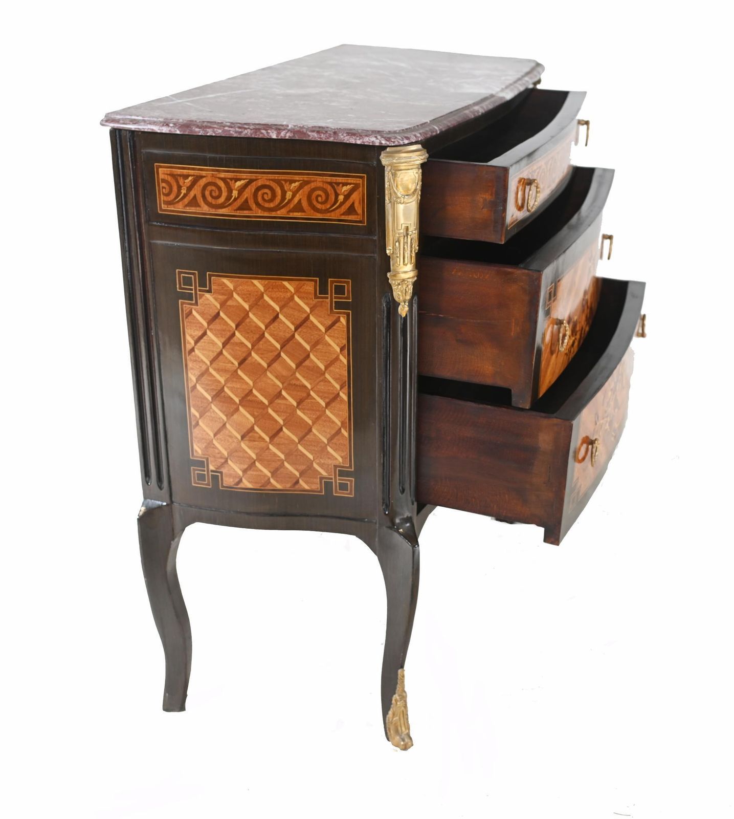 French Commode Louis XVI Chest Drawers Inlaid photo vintage