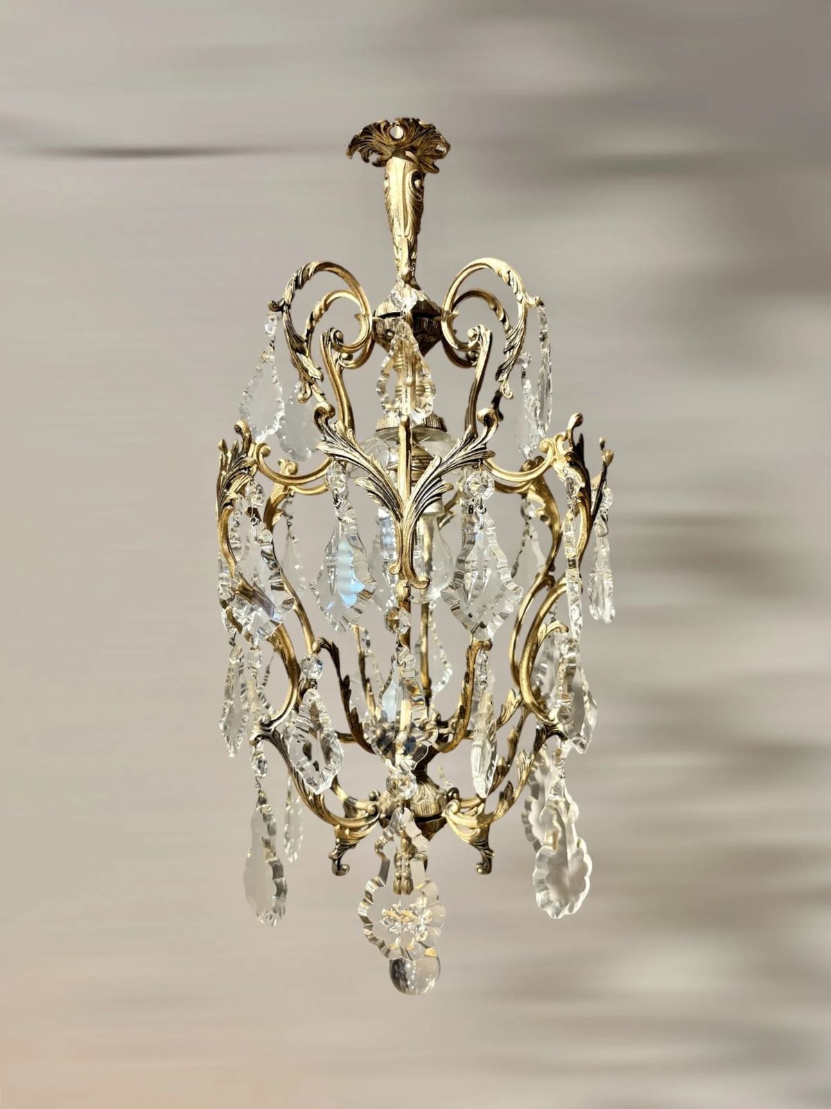 Italian Florentine "Birdcage" Crystal Chandelier photo furniture