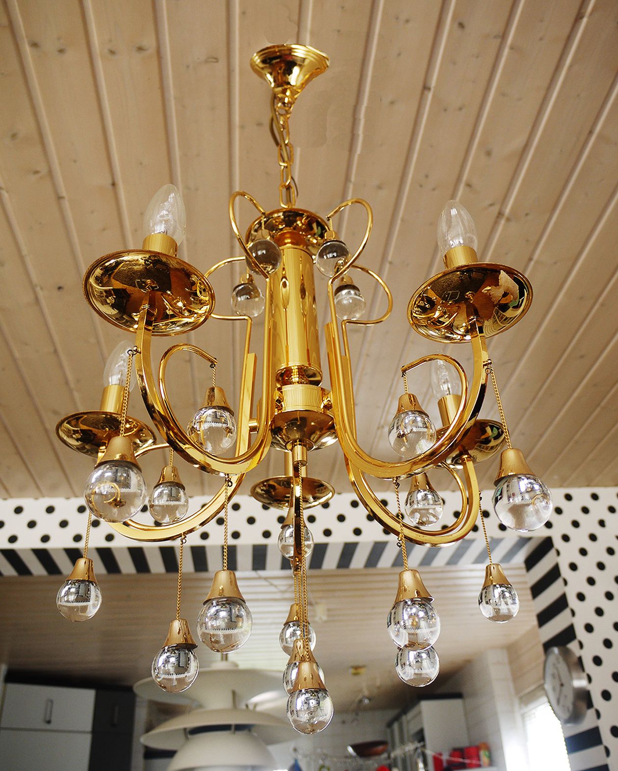 photo furniture Italian Crystal And Brass Chandelier By Gaetano Sciolari For Sciolari, 1960s
