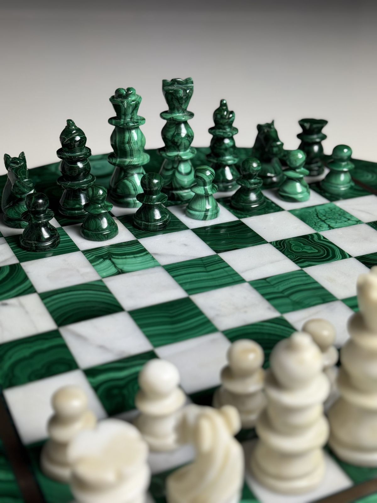 Malachite Chess Set 1960 Congo photo furniture