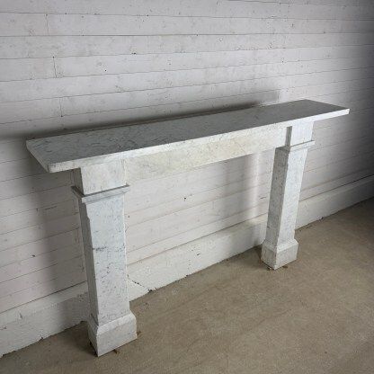 photo for sale Large Antique Carrara Marble Fire Surround