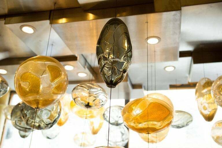 Exquisite Handblown Glass Chandelier Light Installation By Ken Gangbar photo buy