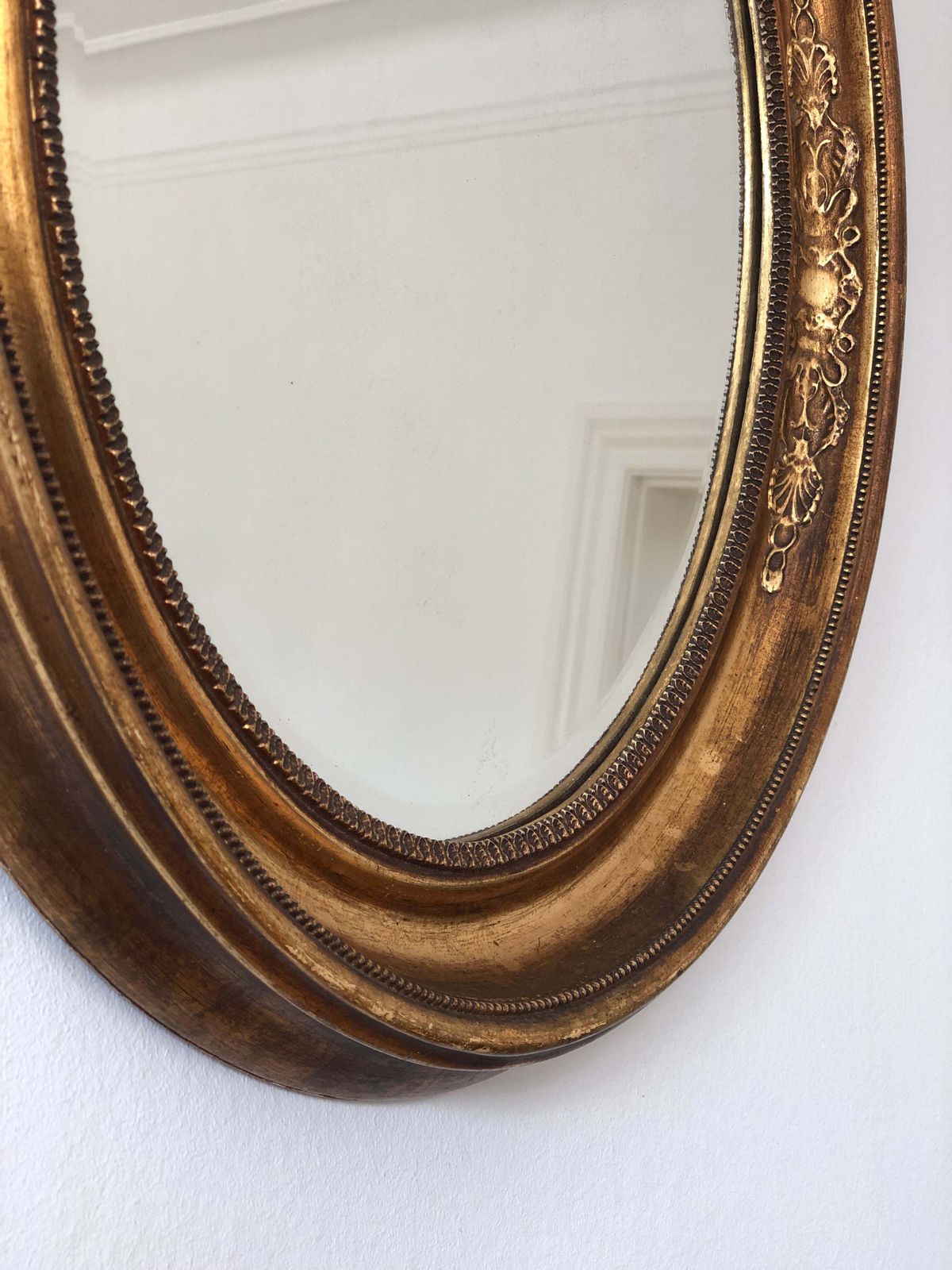 Antique Oval Giltwood Mirror France Late 19th Century photo furniture