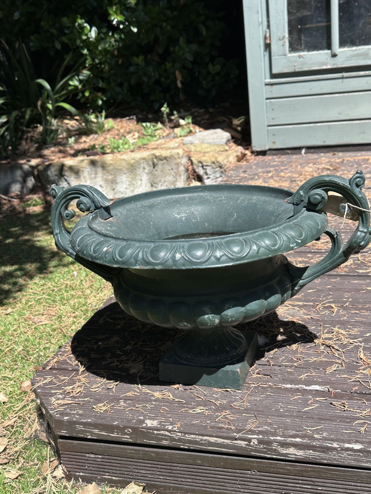 Pair Of Antique Cast Iron Urns photo furniture