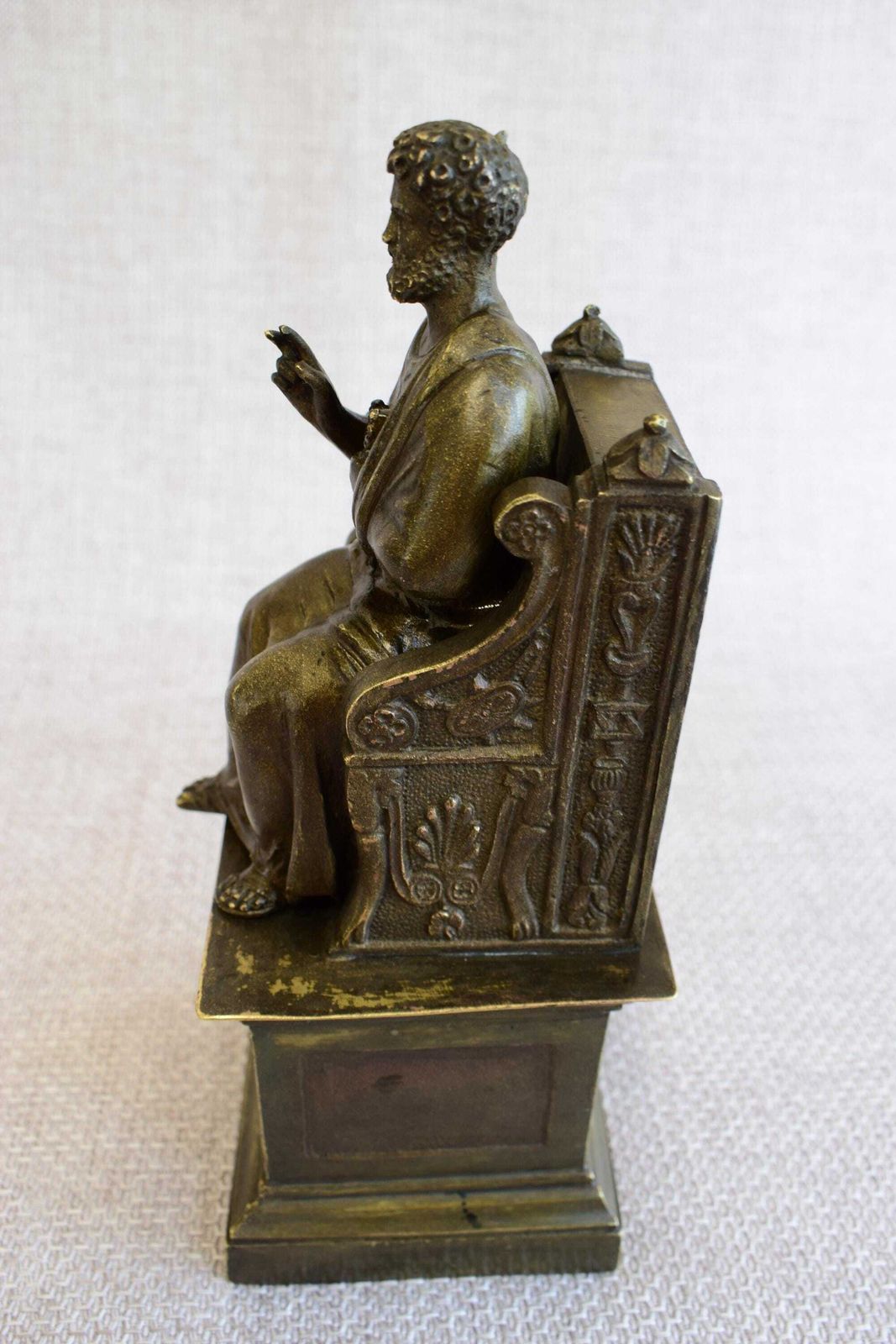 Saint Peter On The Throne Statue Bronze, Antique French St Petrus Figurine, Catholic Gift First Pope photo buy