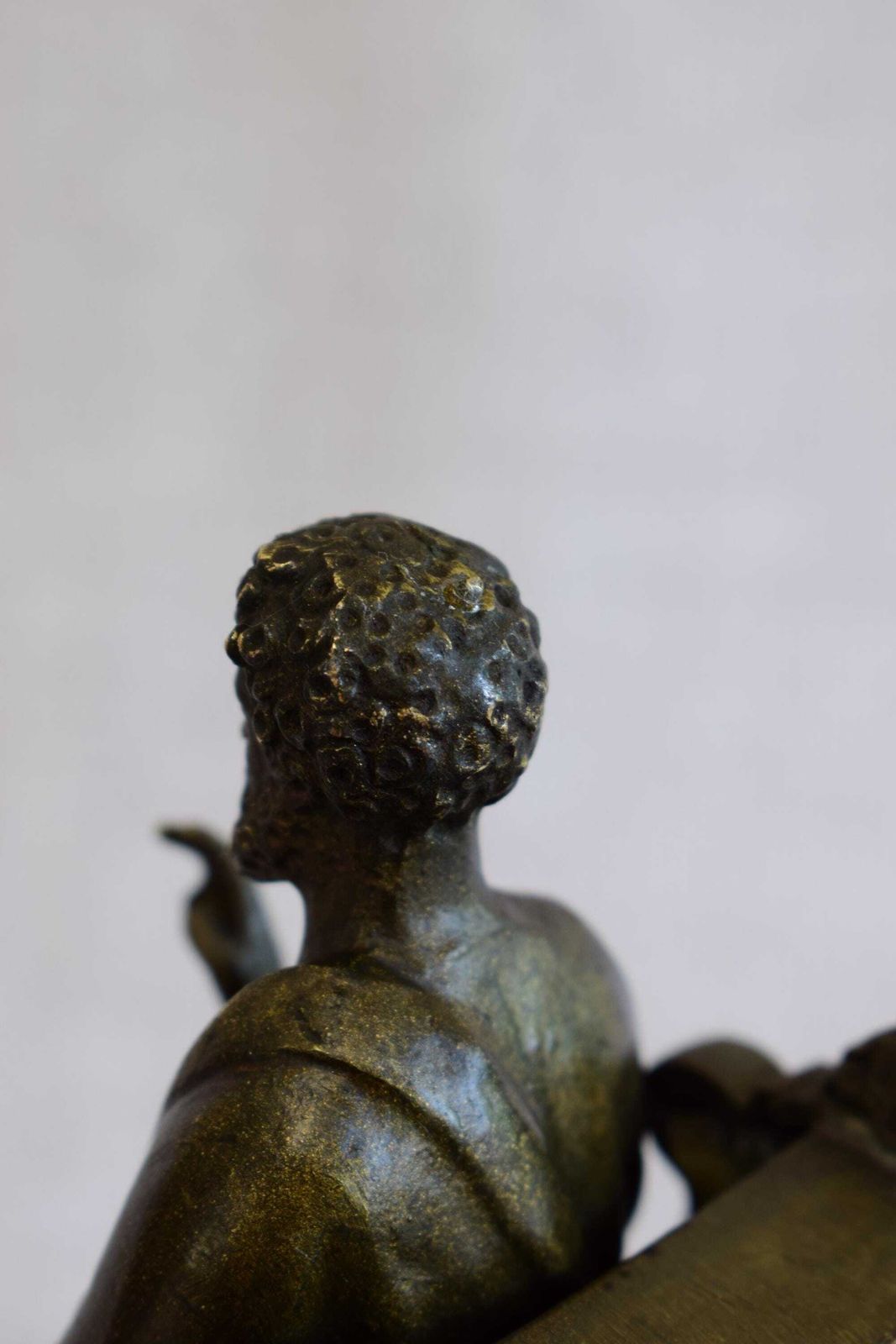 Saint Peter On The Throne Statue Bronze, Antique French St Petrus Figurine, Catholic Gift First Pope photo vintage