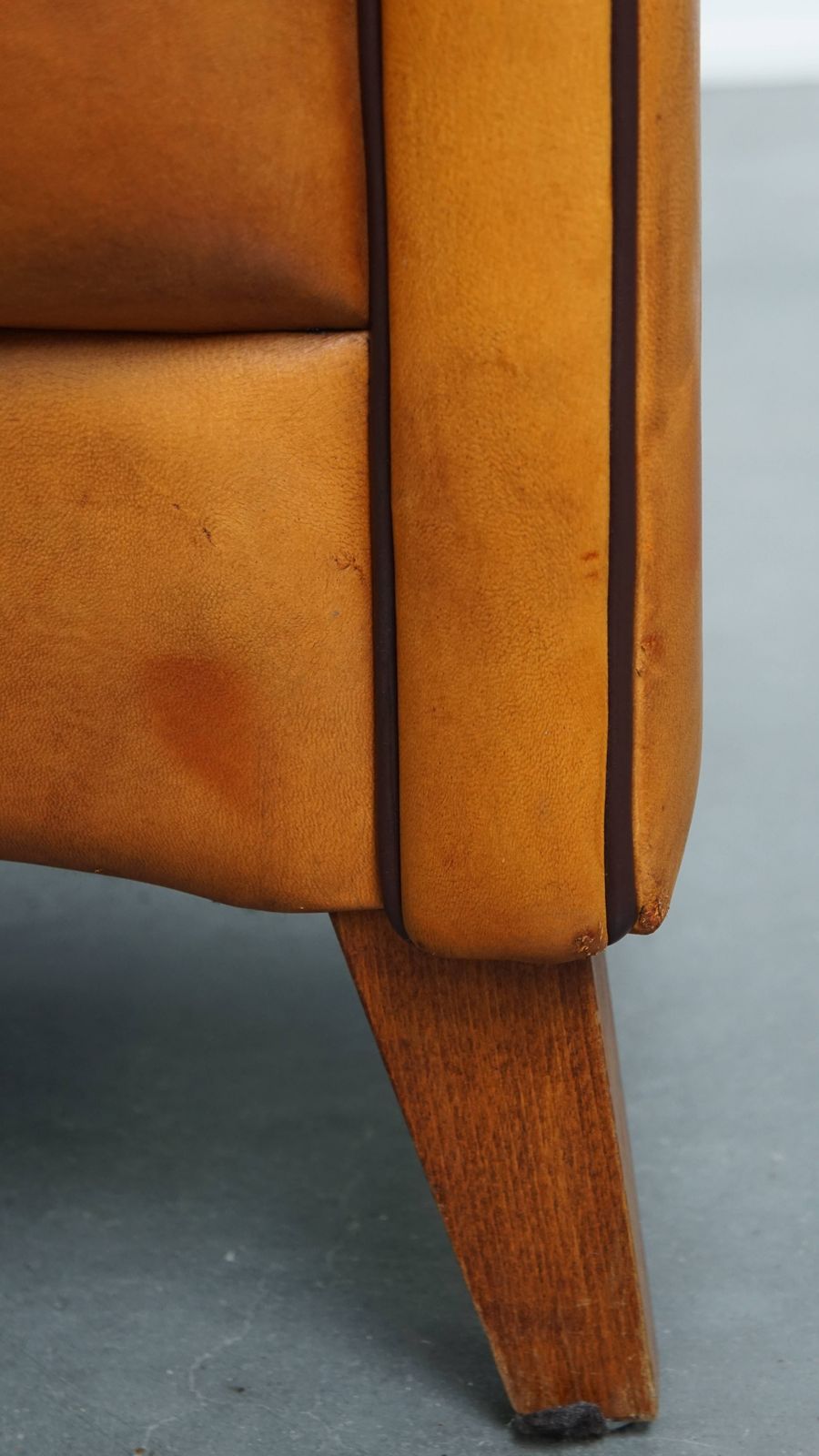 photo for sale Beautiful Sheepskin Design Armchair With A Luxurious Finish With Dark Brown Piping
