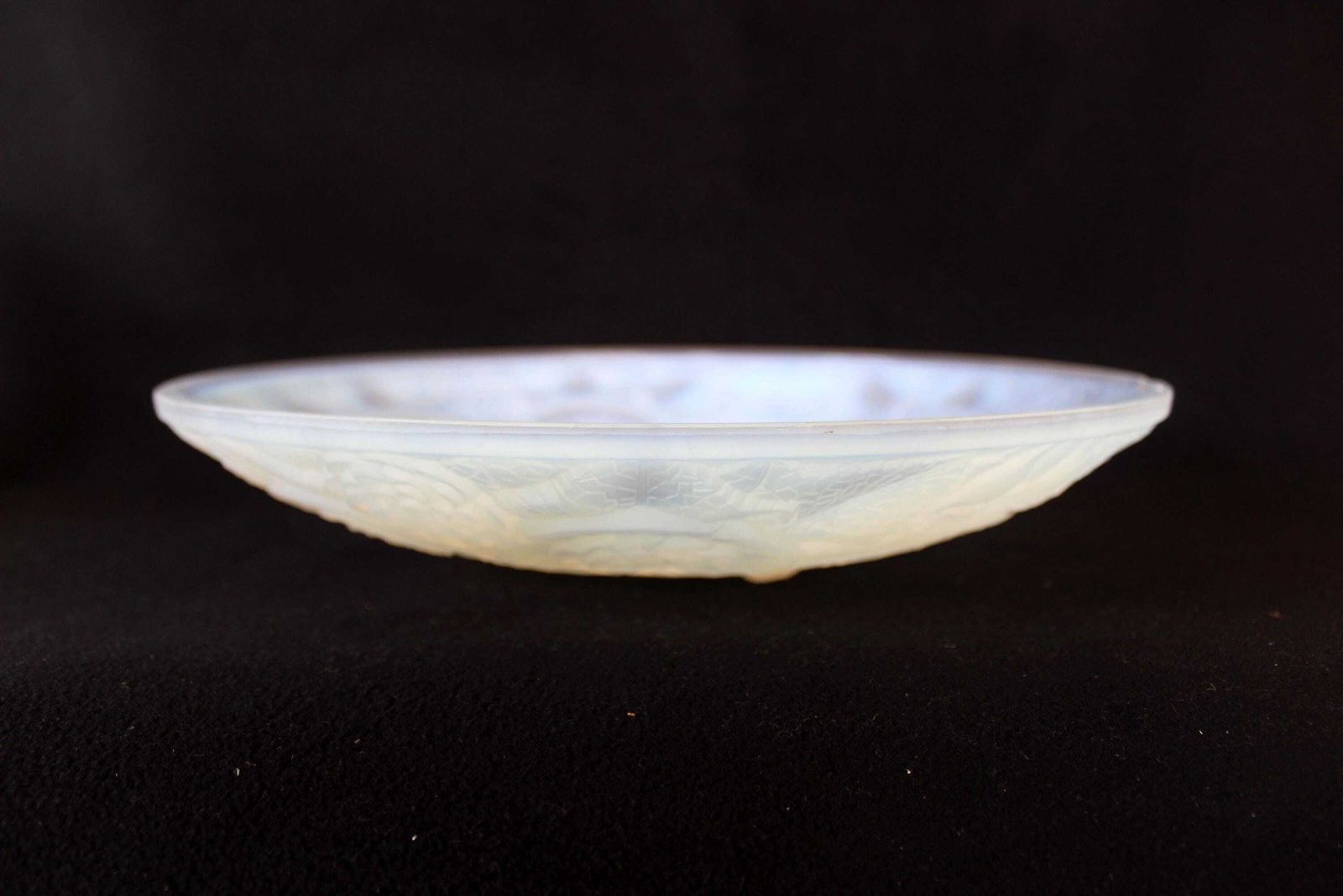 Large Round French Art Deco Opalescent Glass Globe Or Platter, Bowl, Ceiling Light Replacement Globe Or Charger, Art Glass Moulded photo buy