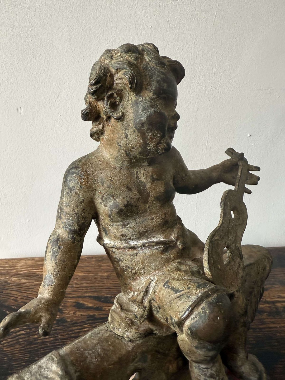 Pair Of 19th Century Patinated Putti photo furniture