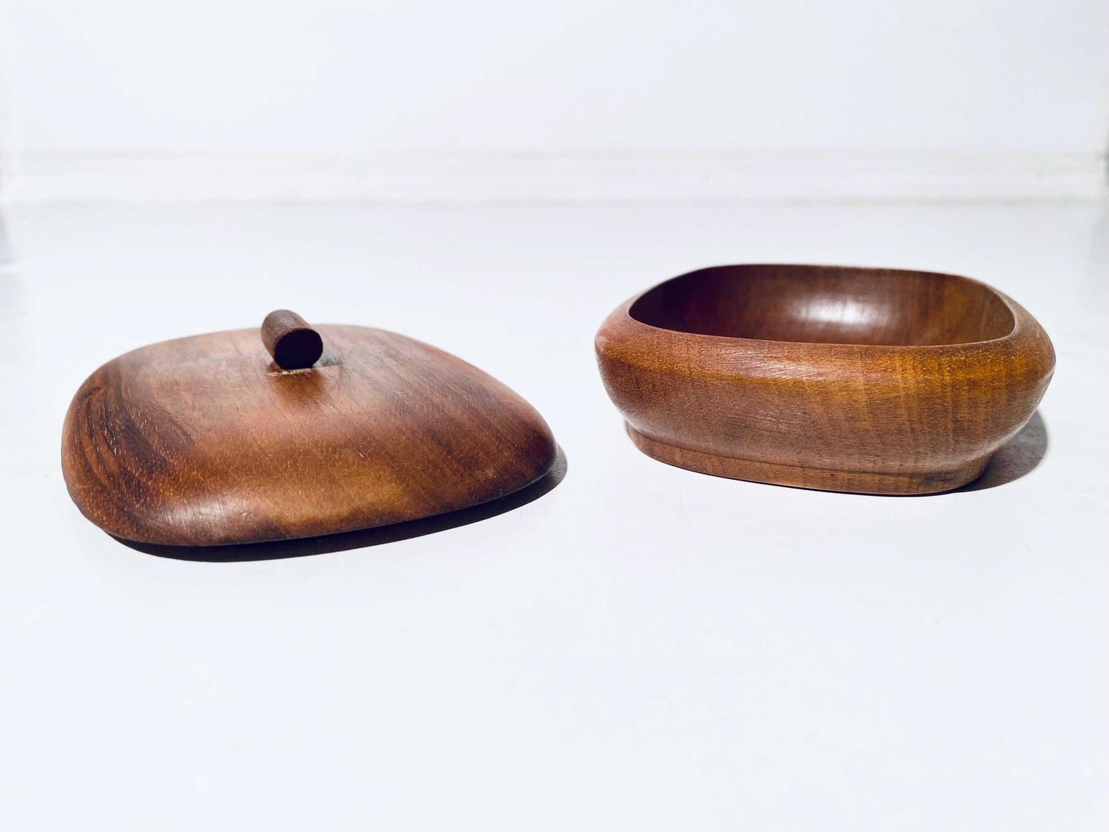 Mid Centurymid Century Teak Wooden Jewelry Box With Lid / 1950s 1960s Design photo buy