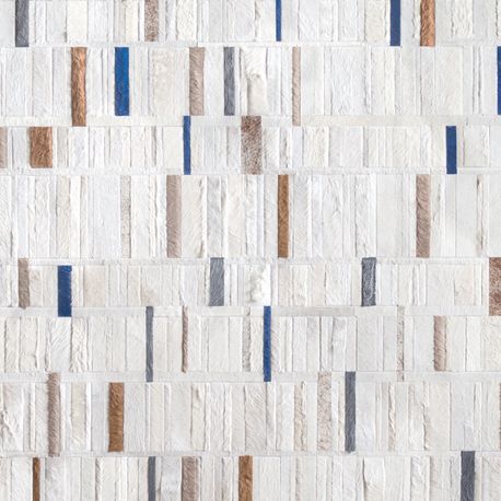 Kyle Bunting Hair On Hide Rug 10 Ft X 14 Ft (Cream, Silver, Glacier, Rust) Four Seasons