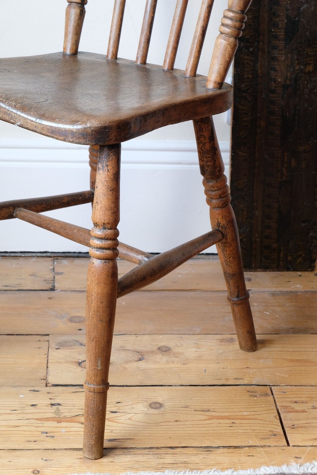 Painted Ash And Elm Windsor Spindle Back Chair Circa 1890s photo 160.0