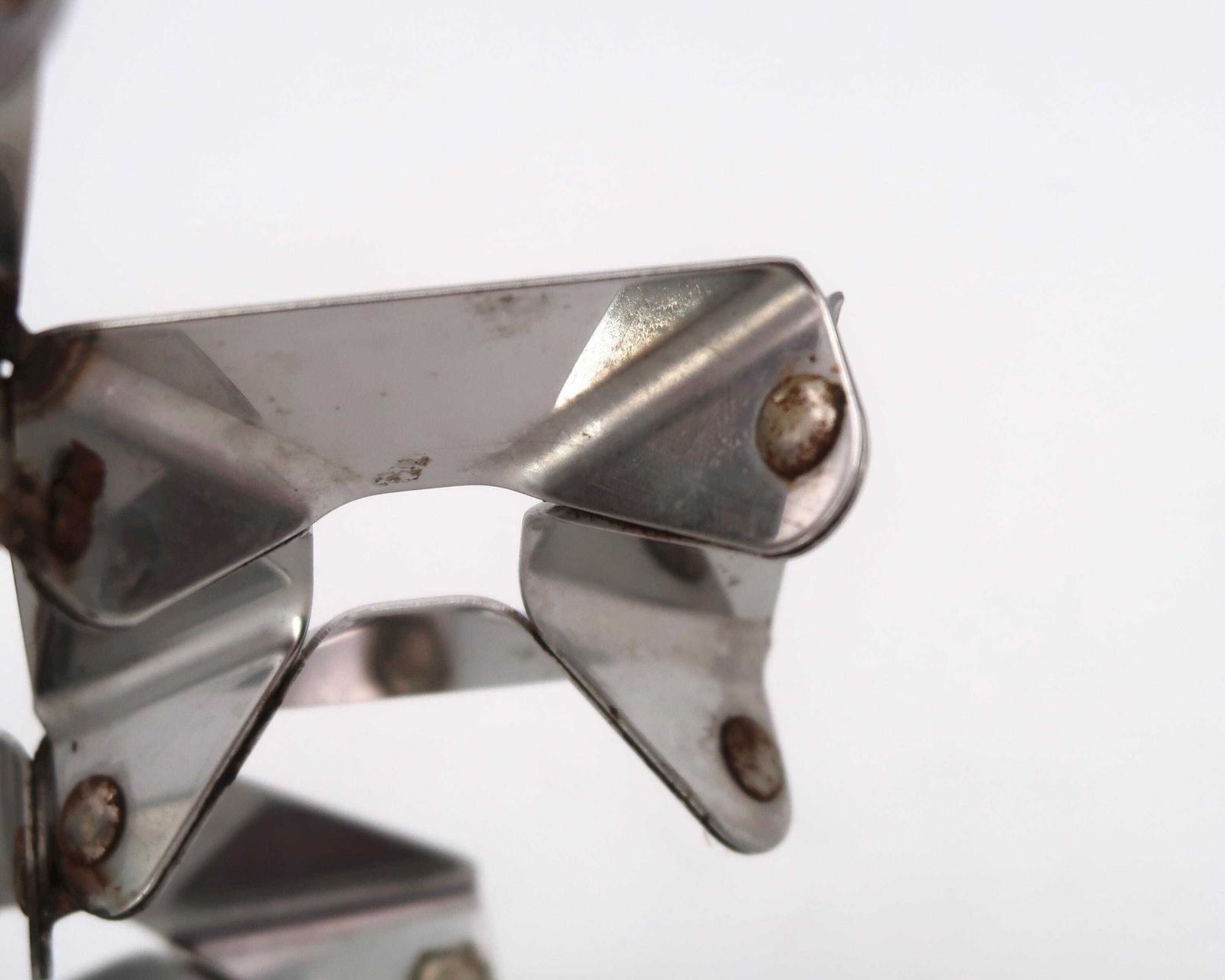 Franse Constructivistische Metalen Onderzetter, Vintage / Roestvrij Staal Keuken, Joelle Ferlande, Dominique Imbert, Paul Geoffroy, Xavier Féal photo 129.0