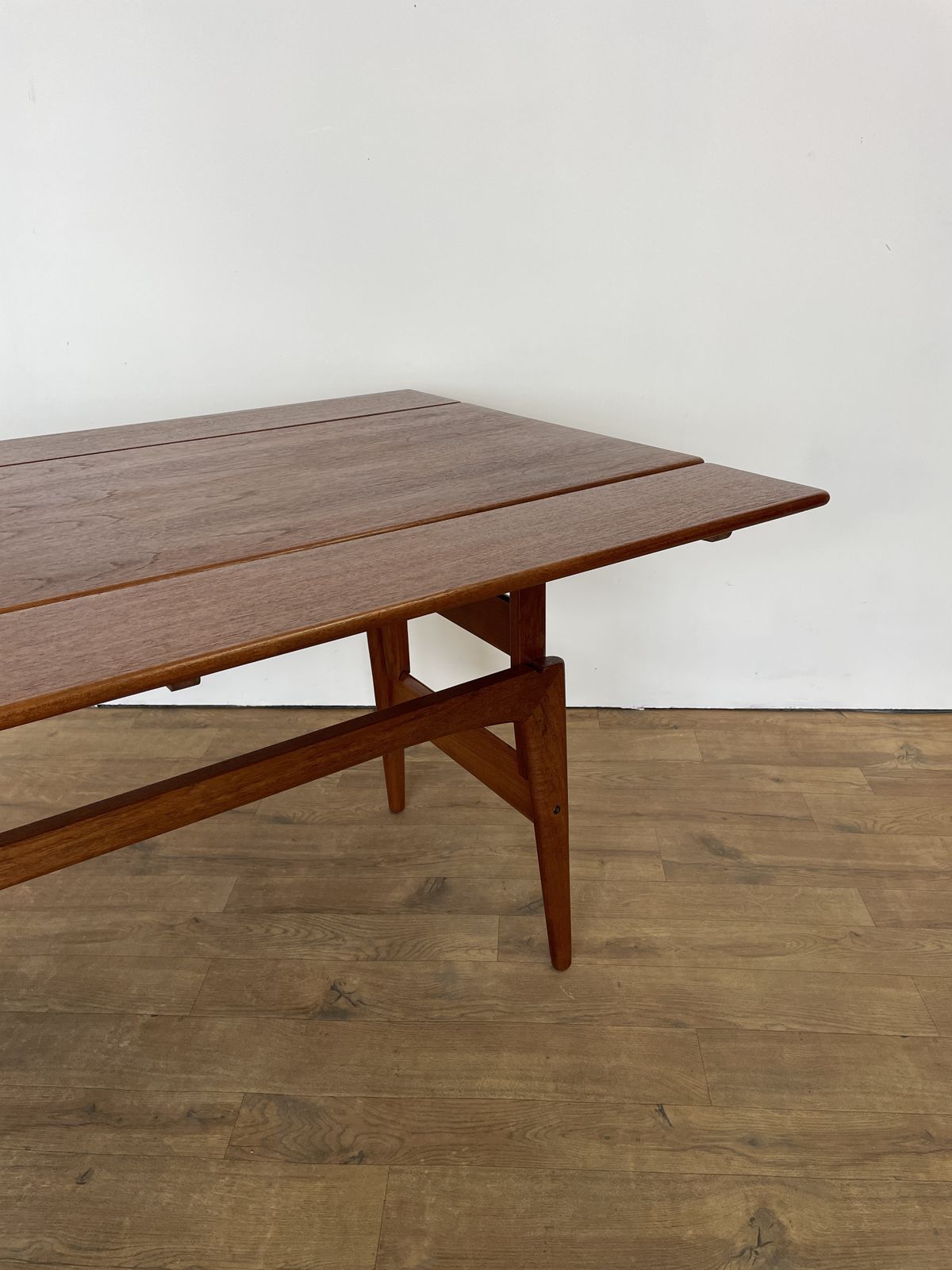 Mid Century Danish Trioh Teak Metamorphic Elevator Table – 1960s photo vintage
