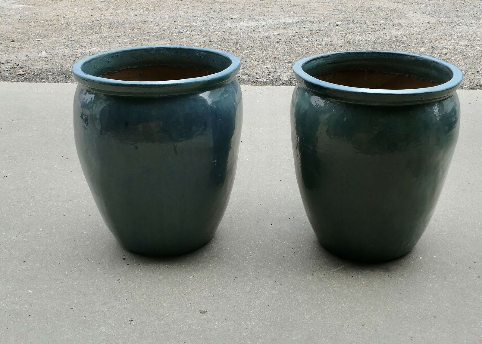 A Pair Of Large French Turquoise Garden Tree Planters photo Garden Decor