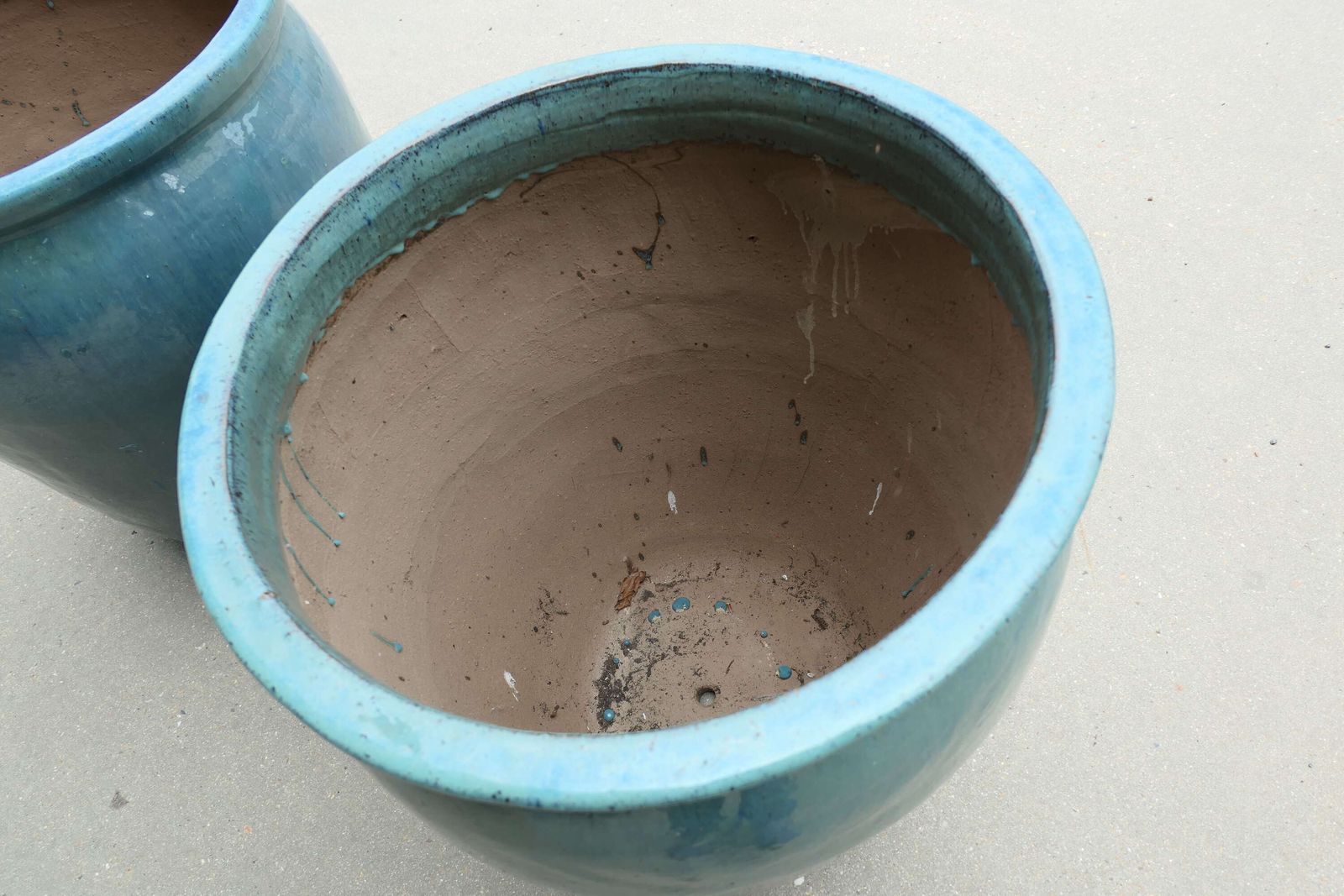 A Pair Of Large French Turquoise Garden Tree Planters photo buy
