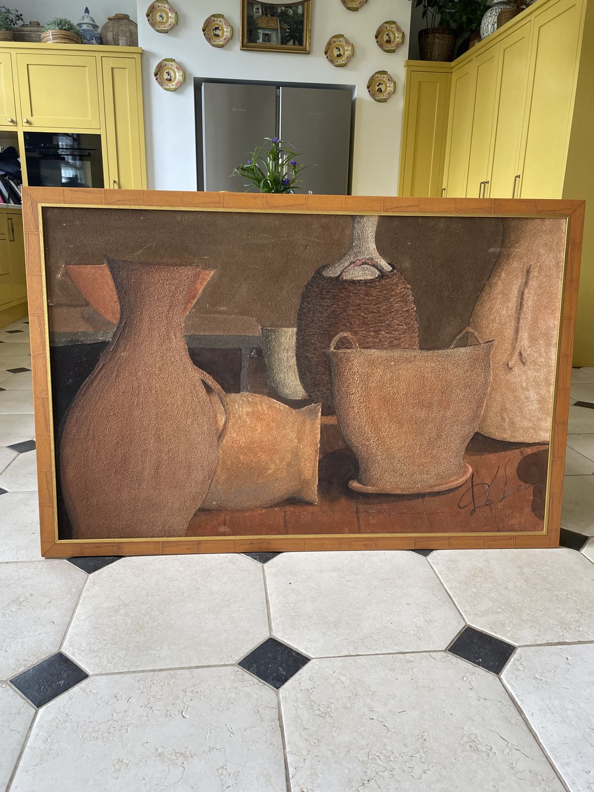 An Oversized Painting Of A Provincial Theme Signed photo furniture