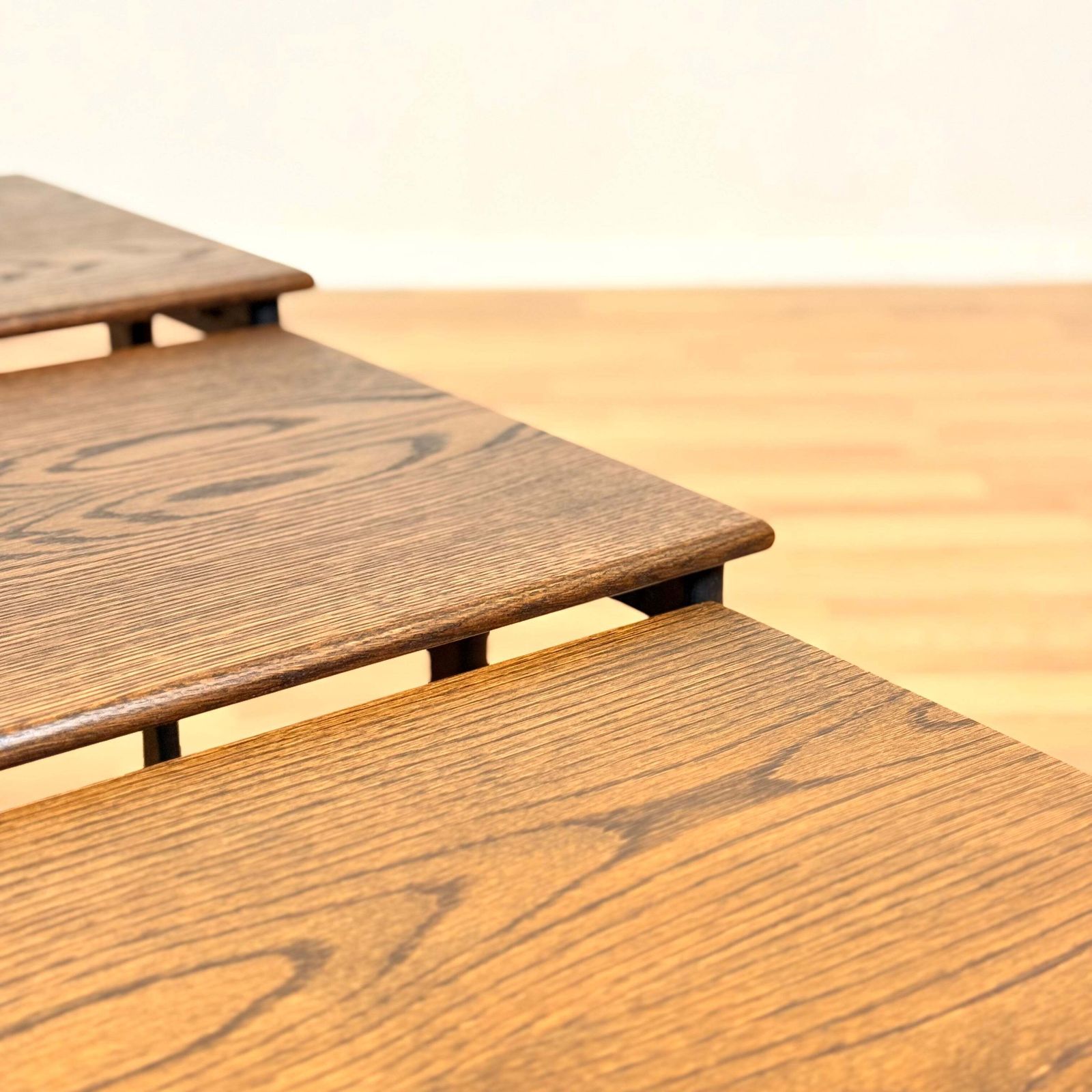 photo furniture Danish Set Of Nest Of Tables In Stained Oak